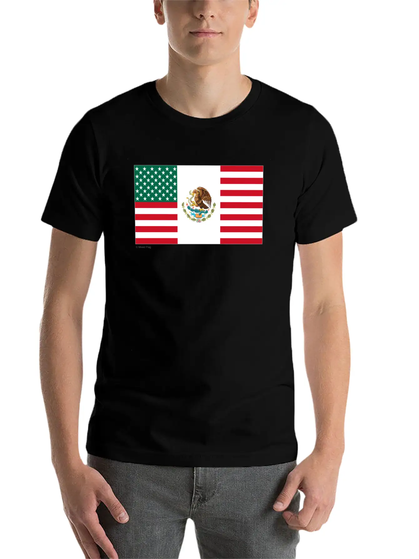 Mexico USA Flag Relaxed Everyday Tee – Lightweight And Durable Cotton
