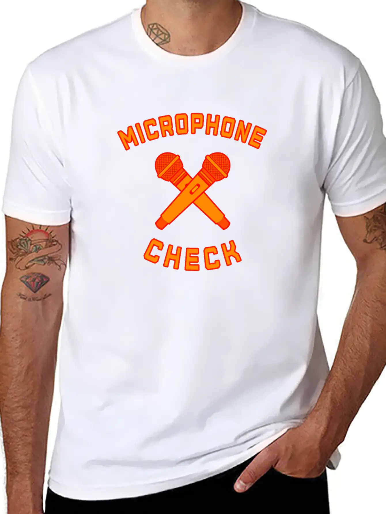 Microphone Check Microphone Musician Relaxed Everyday Tee – Lightweight And Durable Cotton