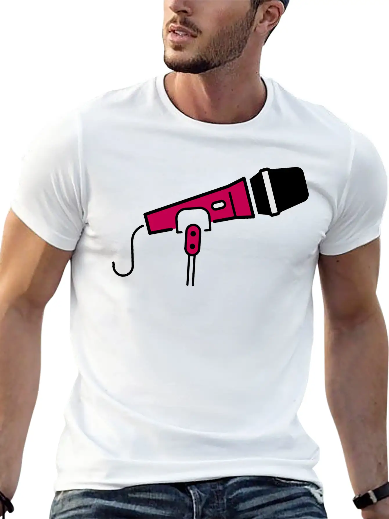 Microphone Stylish Everyday T-Shirt – Unisex Basic Cotton Tee