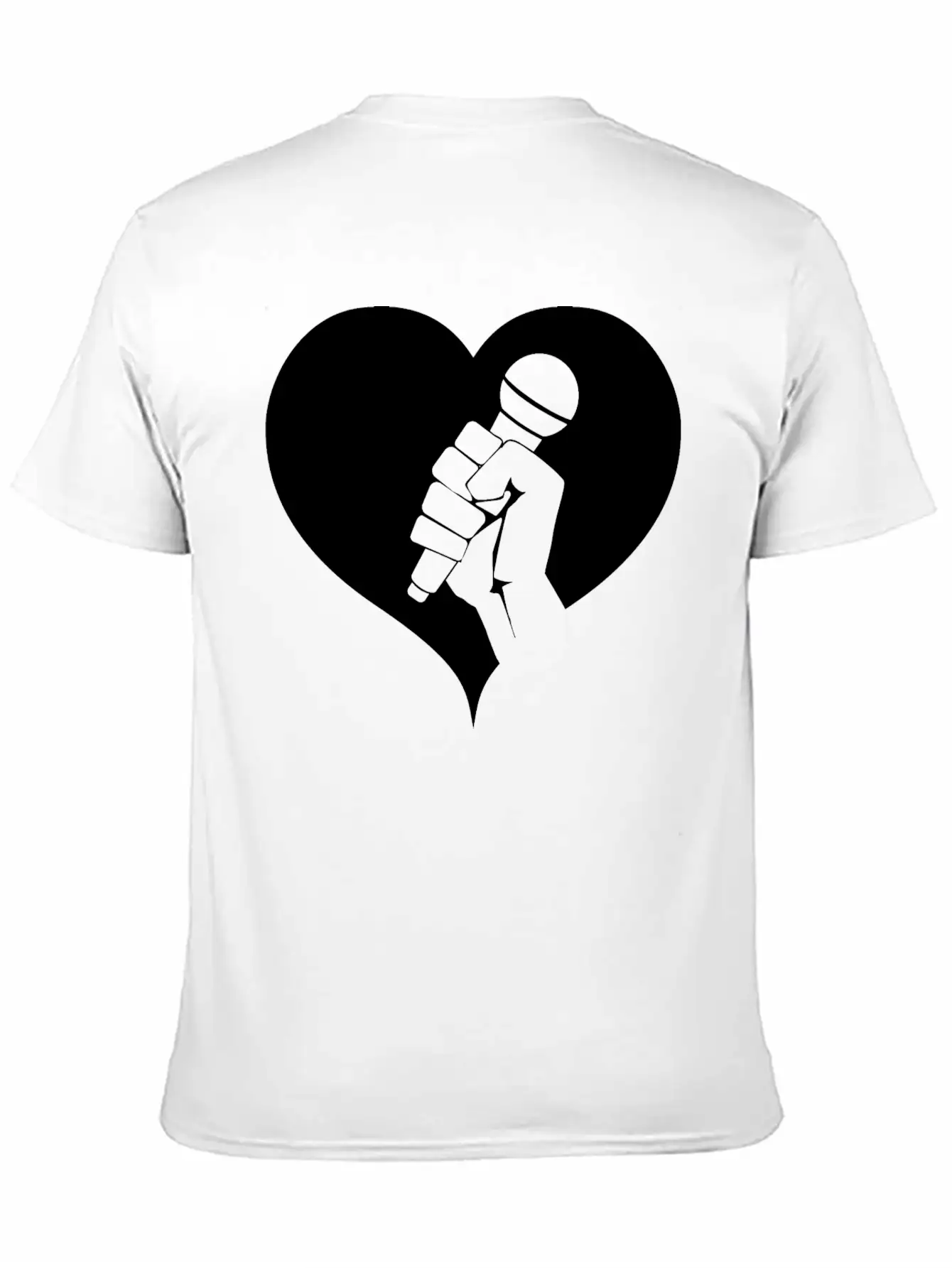 Microphone With Heart Breathable Graphic T-Shirt – Perfect For Casual Days