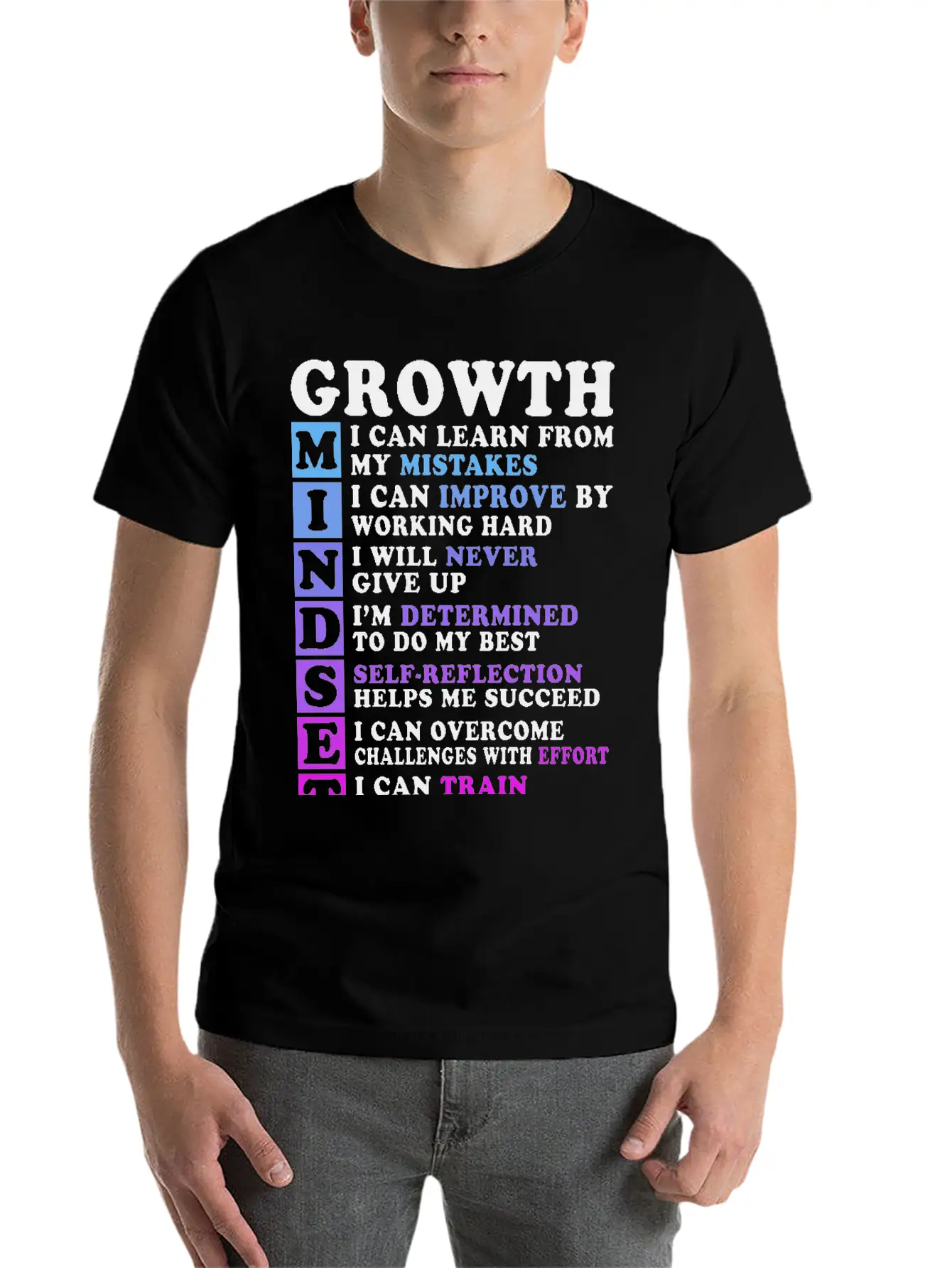 Mindset: Growth And Determination Art Stylish Everyday T-Shirt – Unisex Basic Cotton Tee