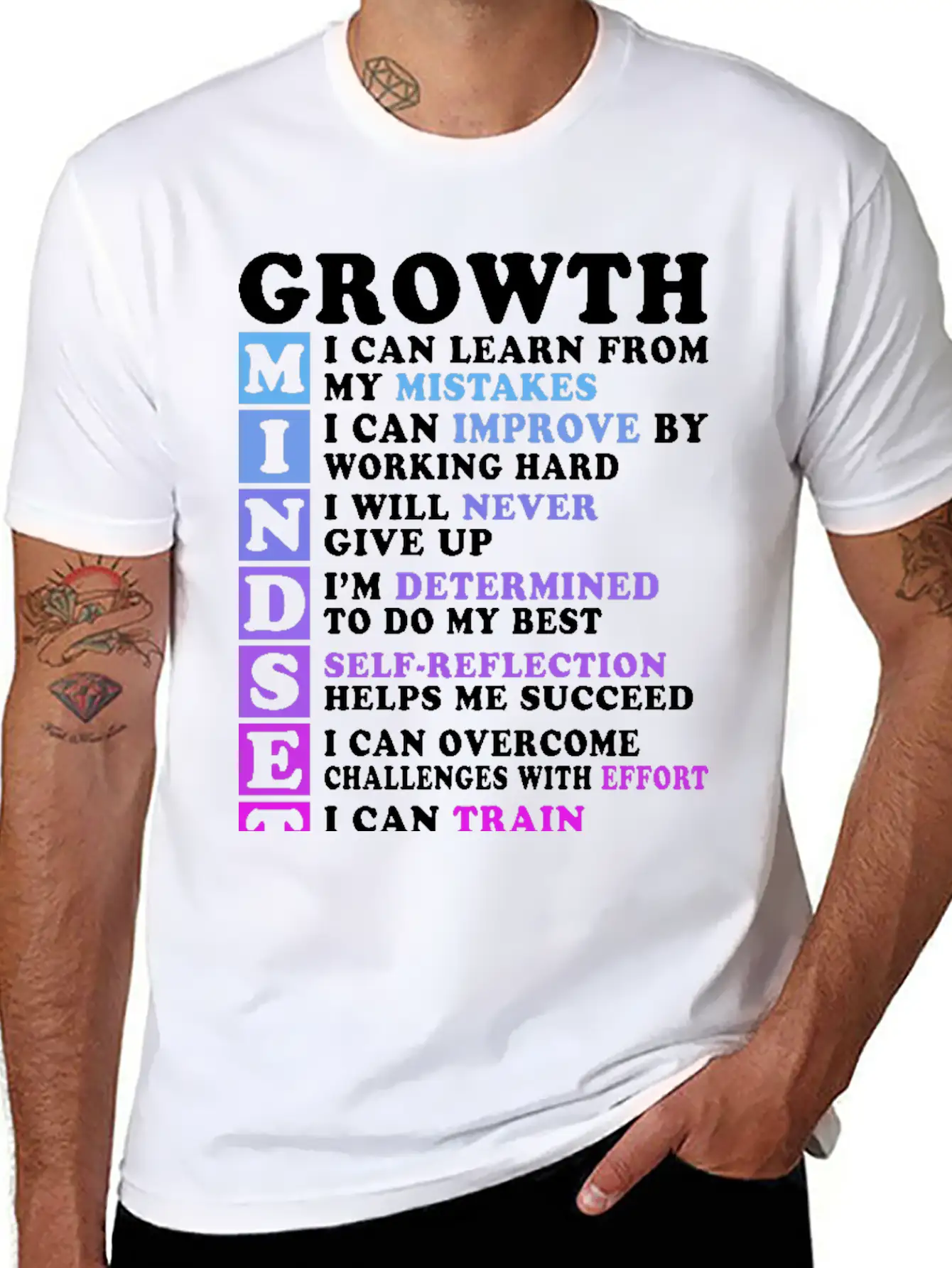 Mindset: Growth And Determination Art Stylish Everyday T-Shirt – Unisex Basic Cotton Tee