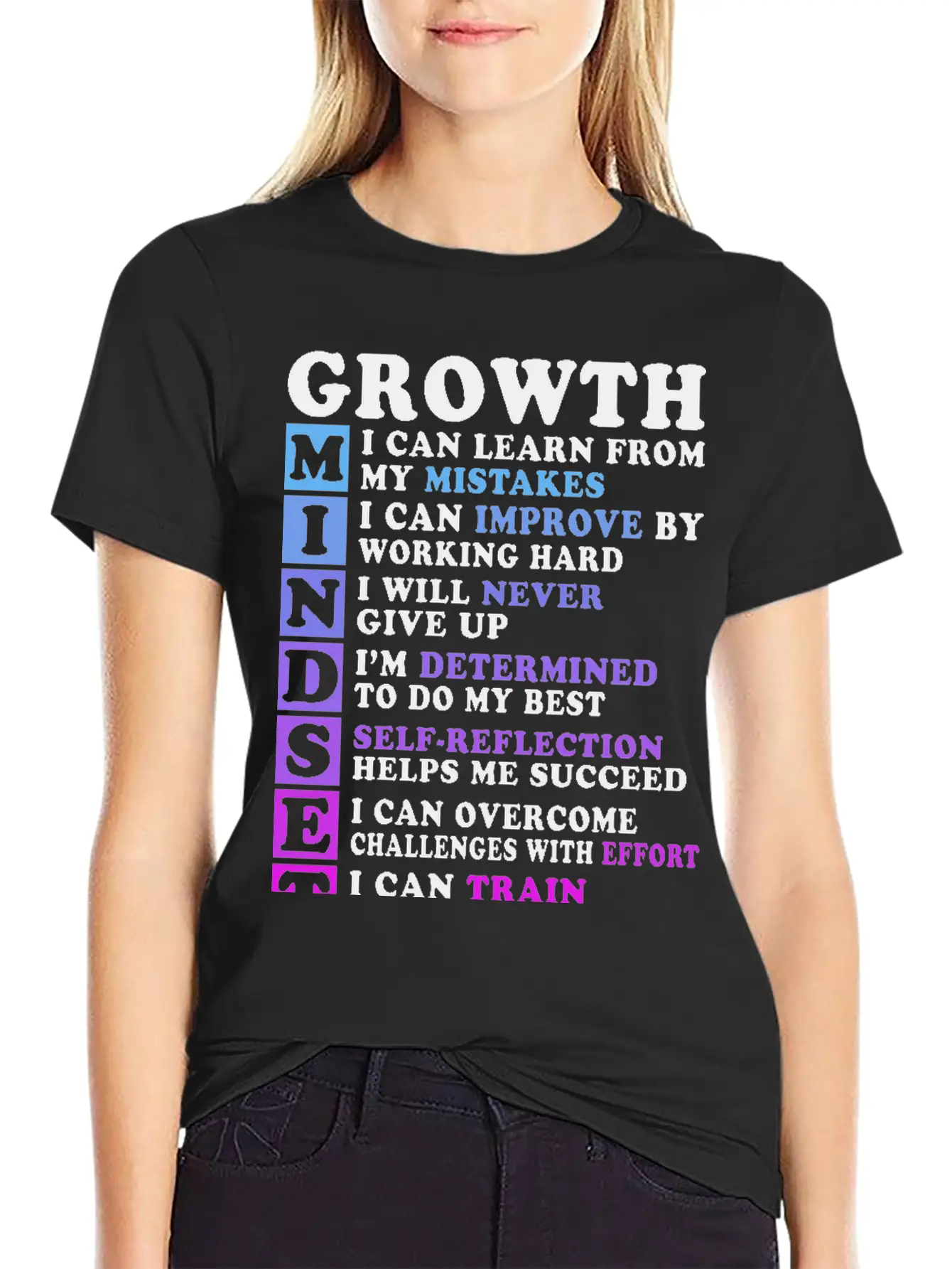 Mindset: Growth And Determination Art Stylish Everyday T-Shirt – Unisex Basic Cotton Tee