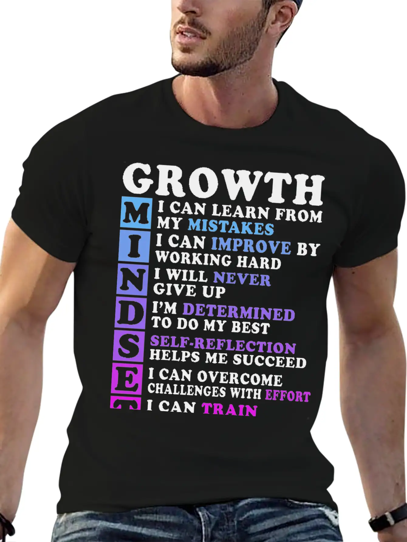 Mindset: Growth And Determination Art Stylish Everyday T-Shirt – Unisex Basic Cotton Tee