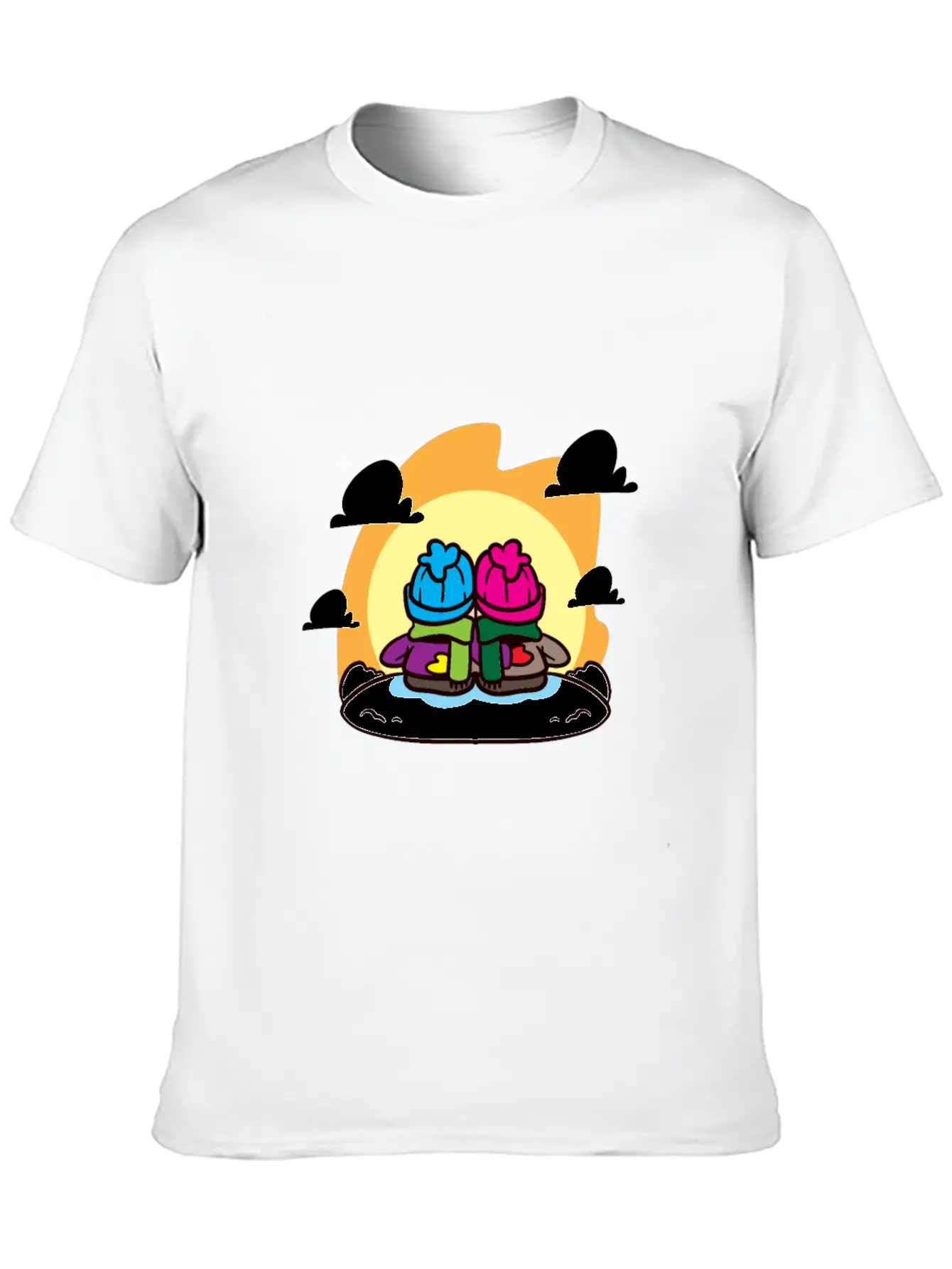 Miscellaneous Sun On Horizon Basic Graphic T-Shirt – Daily Comfort In Soft Cotton