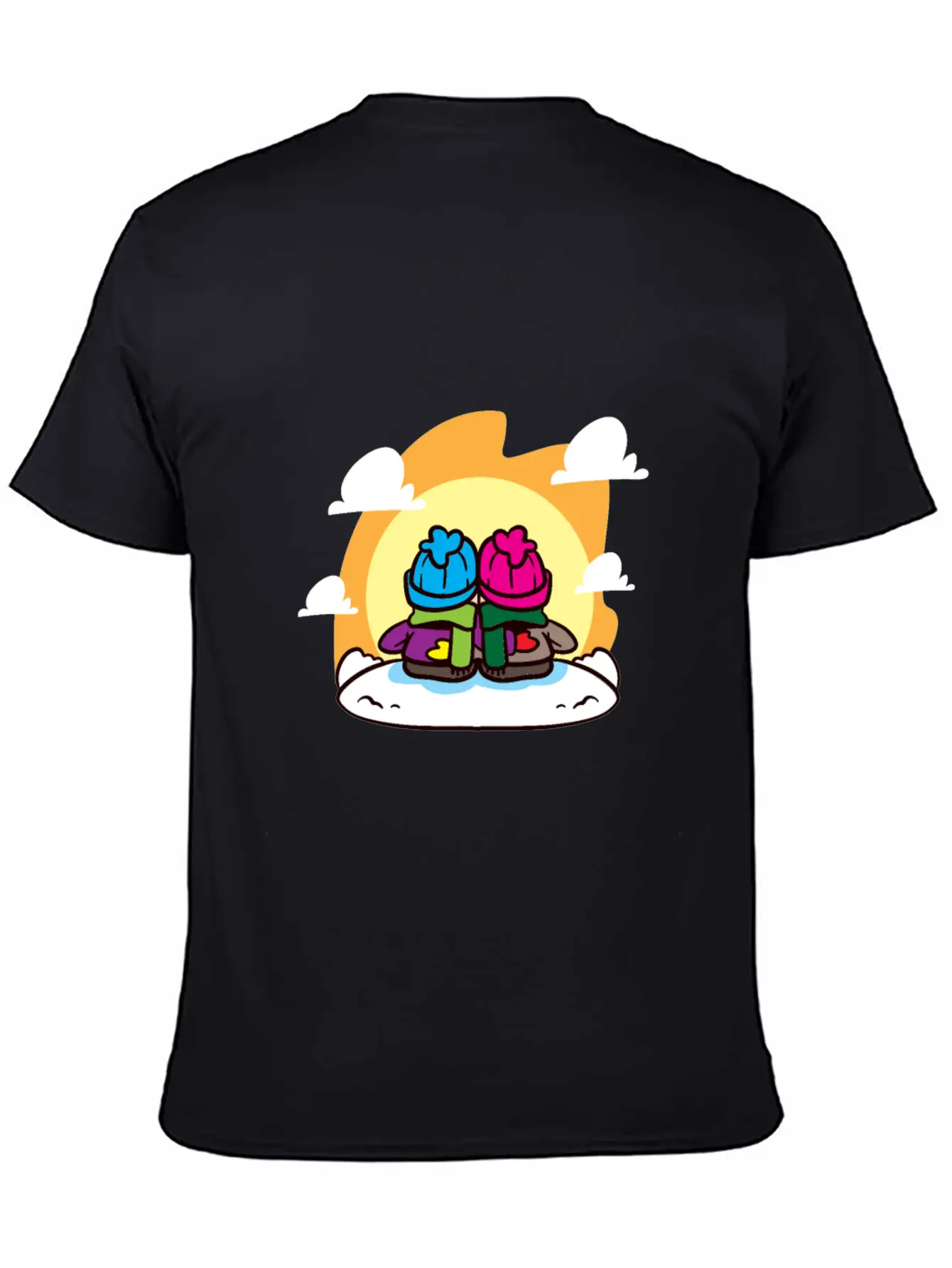 Miscellaneous Sun On Horizon Basic Graphic T-Shirt – Daily Comfort In Soft Cotton