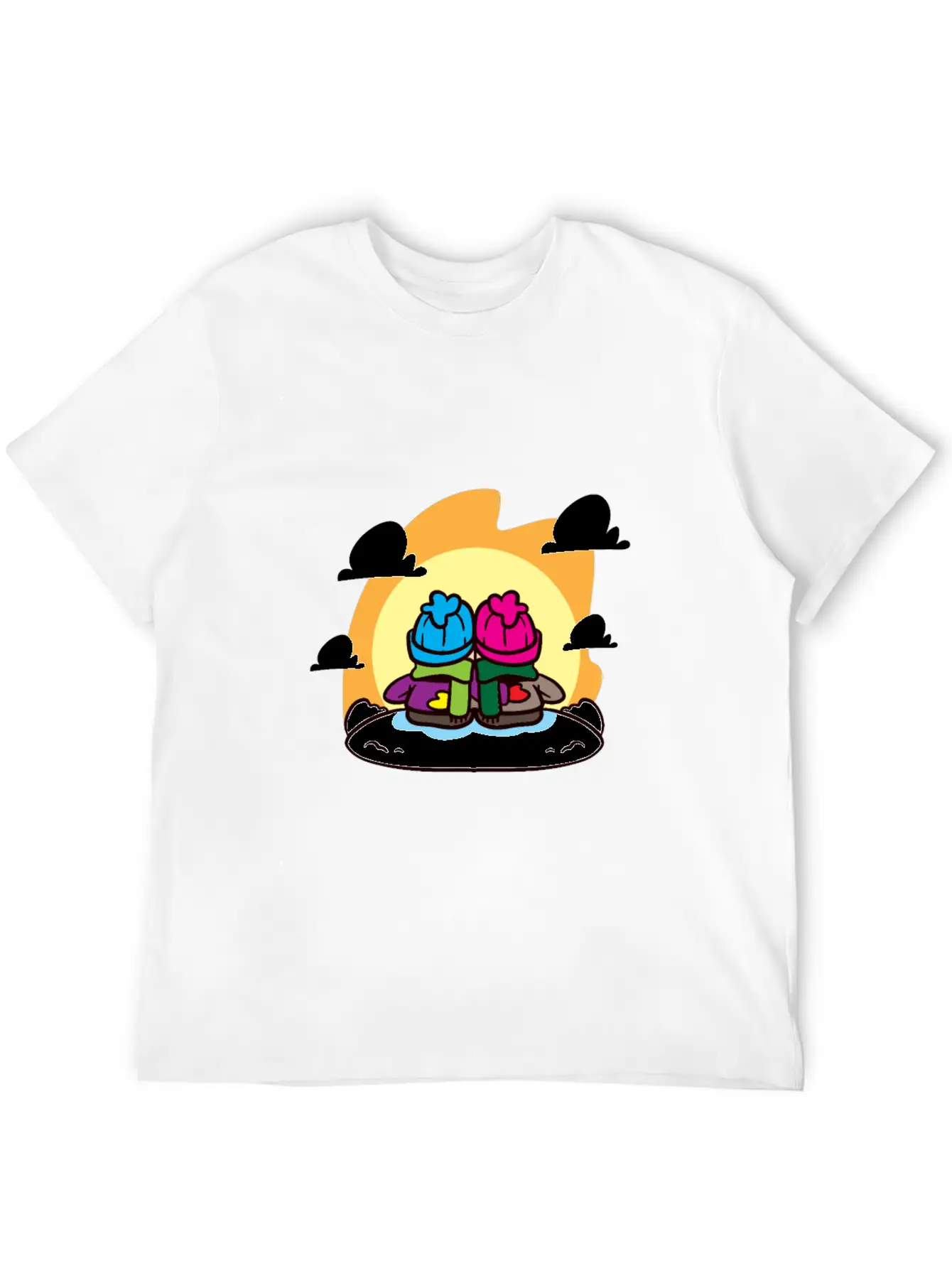 Miscellaneous Sun On Horizon Basic Graphic T-Shirt – Daily Comfort In Soft Cotton