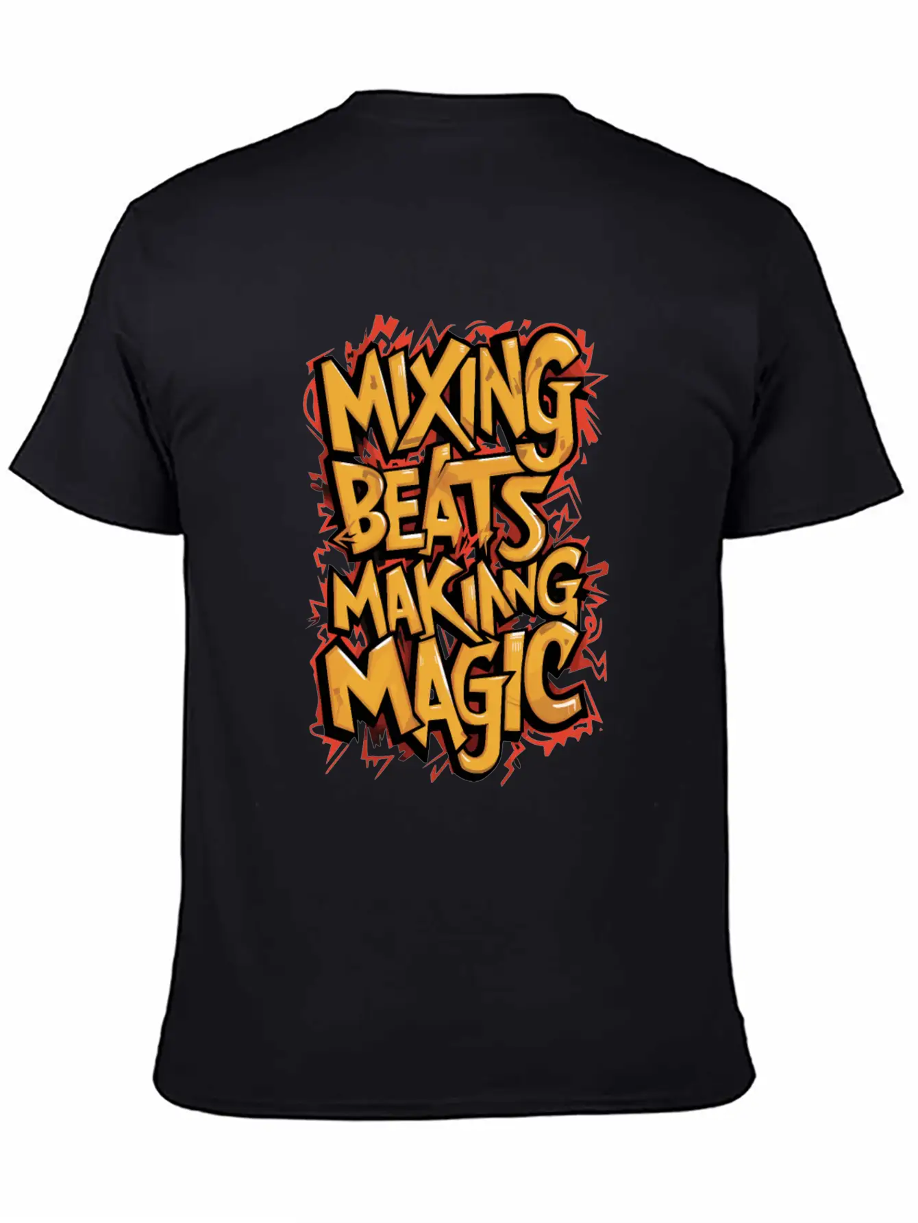 Mixing Beats Making Magic DJ Vibes Basic Graphic T-Shirt – Daily Comfort In Soft Cotton