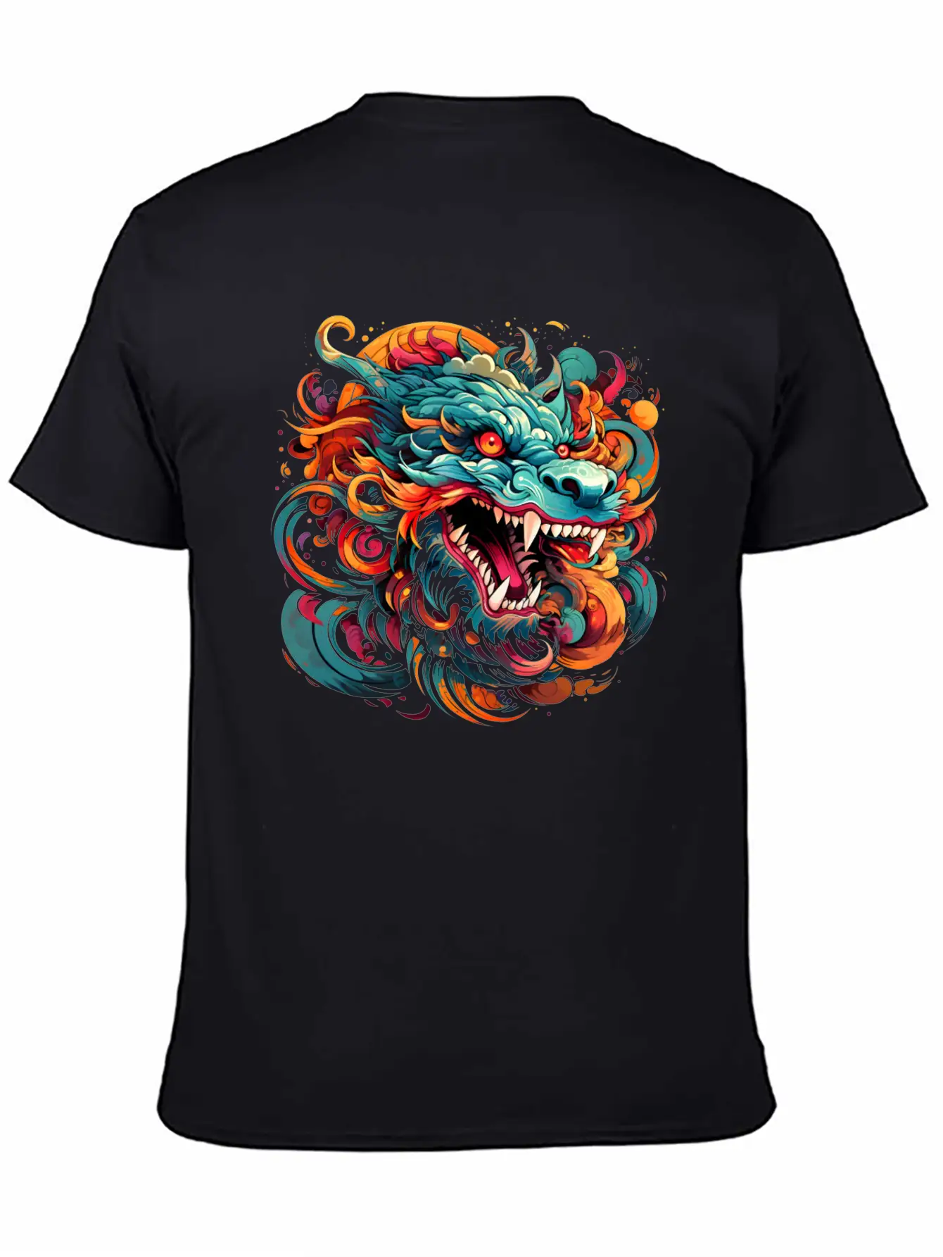 Modern Oriental Dragon Majesty Basic Graphic T-Shirt – Daily Comfort In Soft Cotton