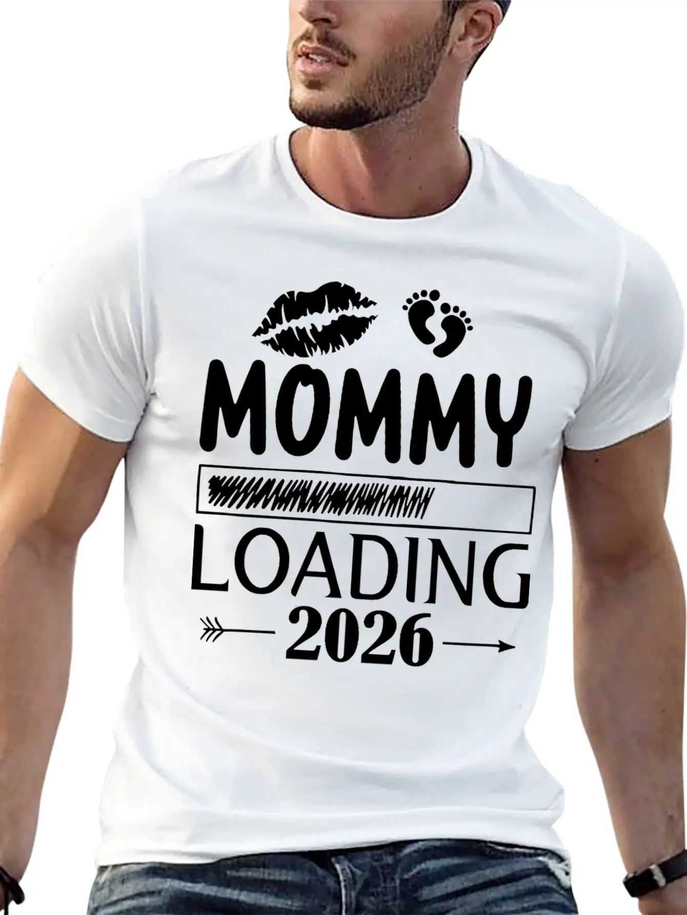 Mommy Loading 2026 New Baby Countdown Basic Graphic T-Shirt – Daily Comfort In Soft Cotton