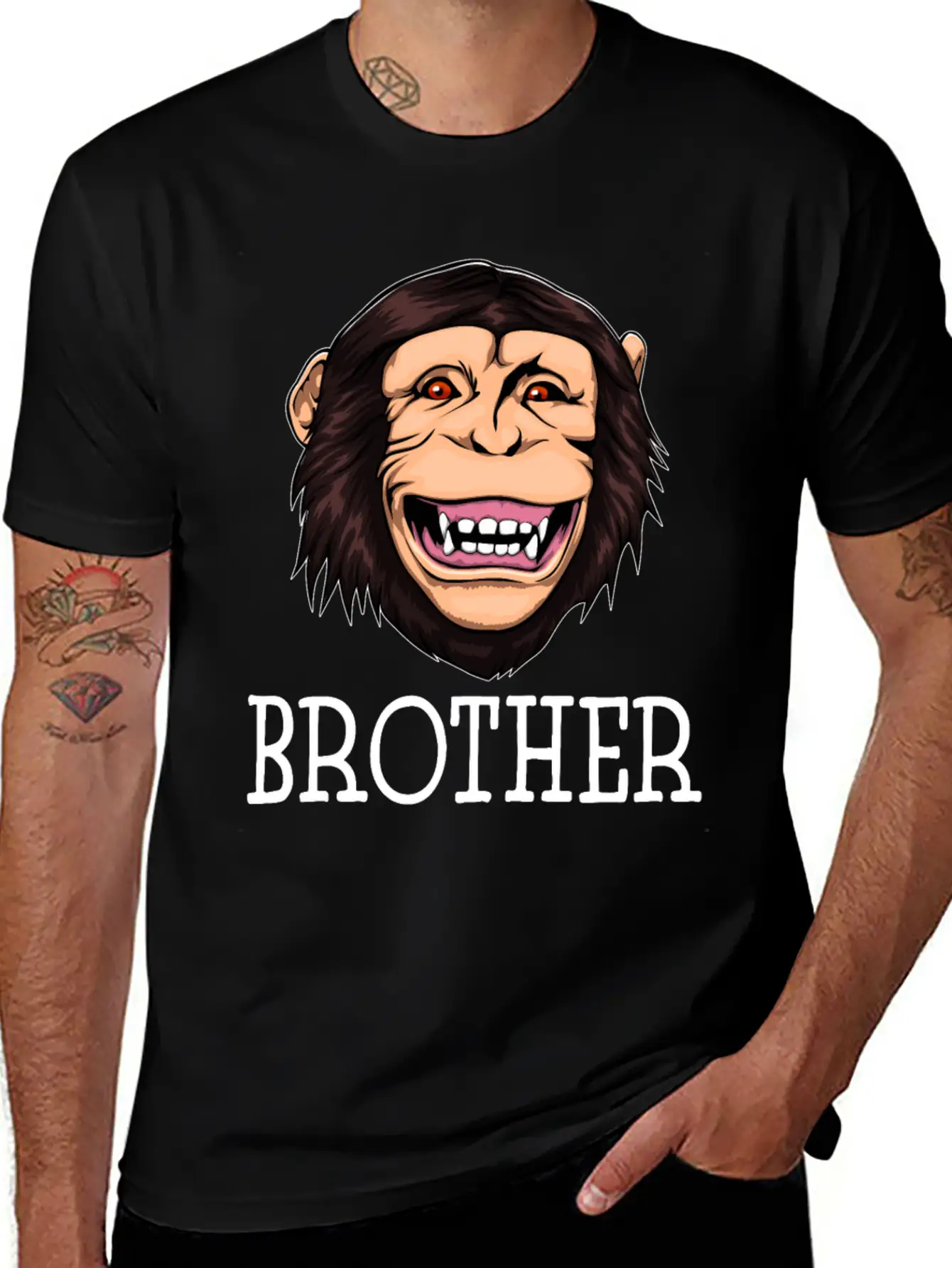Monkey Brother Chimpanzee Basic Graphic T-Shirt – Daily Comfort In Soft Cotton