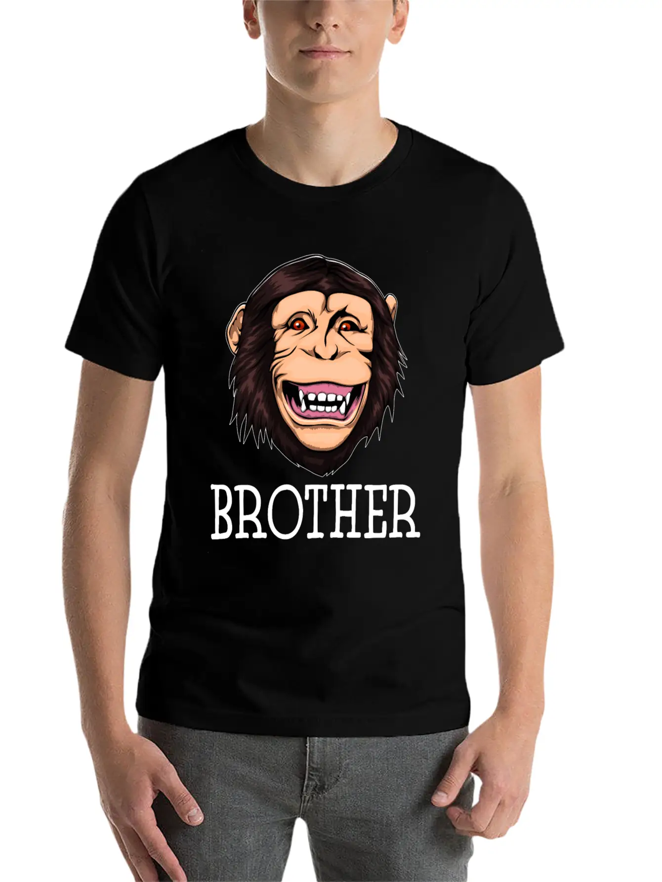 Monkey Brother Chimpanzee Basic Graphic T-Shirt – Daily Comfort In Soft Cotton