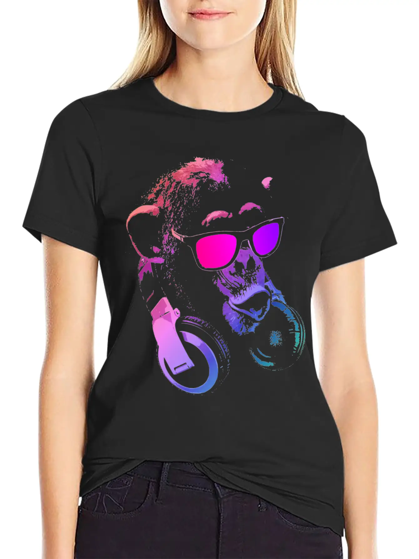Monkey DJ Pink Unisex Cotton Tee – Relaxed Fit For Any Occasion