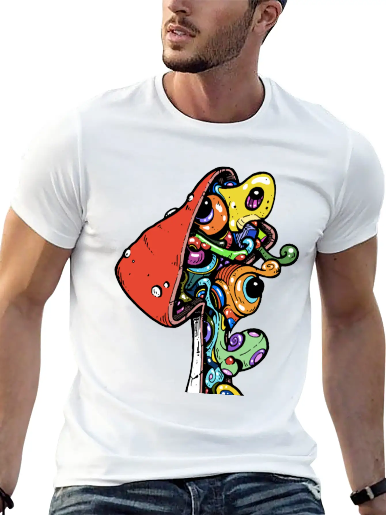Monster Mushrooms Stylish Everyday T-Shirt – Unisex Basic Cotton Tee