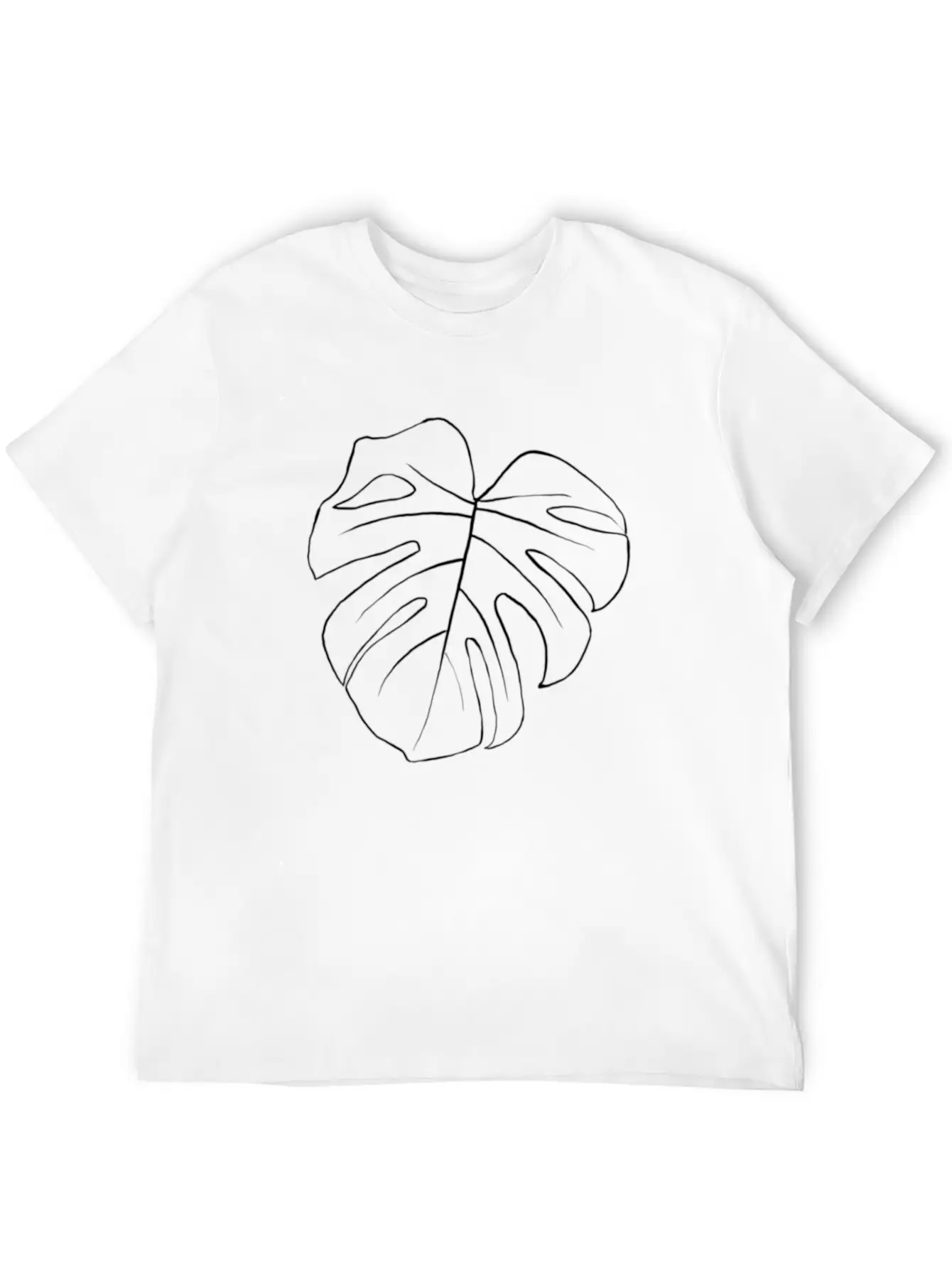 Monstera Leaf Simple Drawing Basic Graphic T-Shirt – Daily Comfort In Soft Cotton