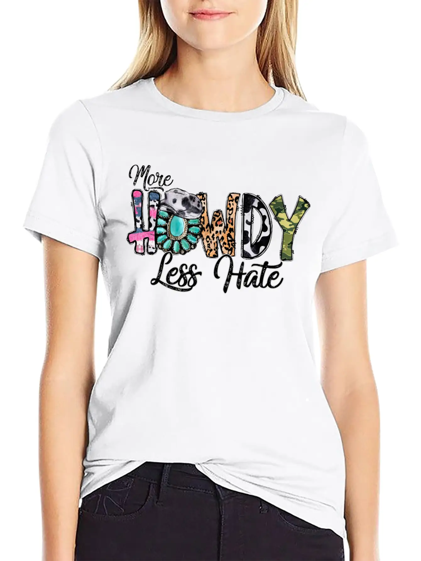 More Howdy Less Hate Casual Graphic T-Shirt – Simple And Comfortable Daily Wear