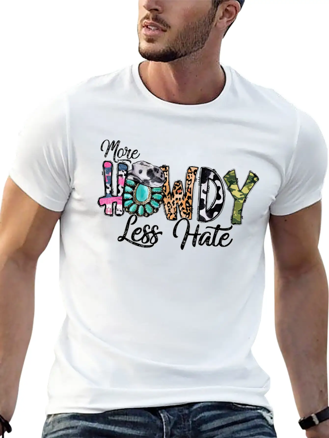 More Howdy Less Hate Casual Graphic T-Shirt – Simple And Comfortable Daily Wear