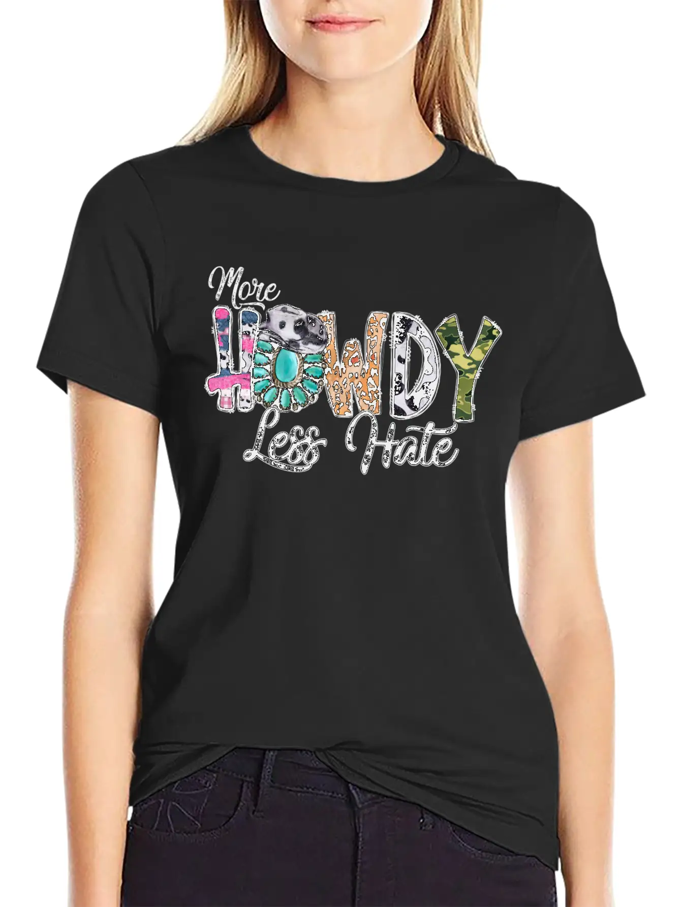 More Howdy Less Hate Casual Graphic T-Shirt – Simple And Comfortable Daily Wear