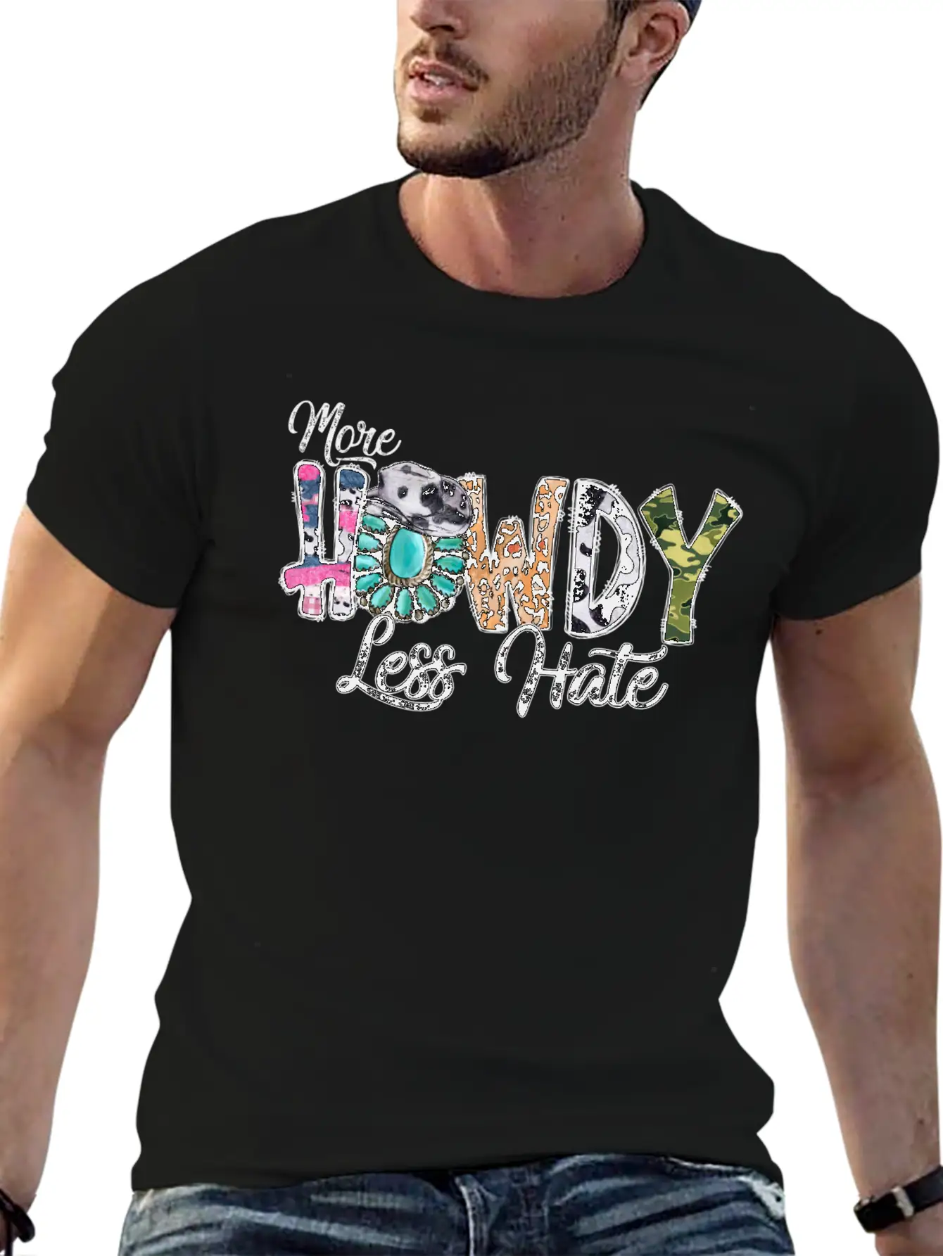 More Howdy Less Hate Casual Graphic T-Shirt – Simple And Comfortable Daily Wear