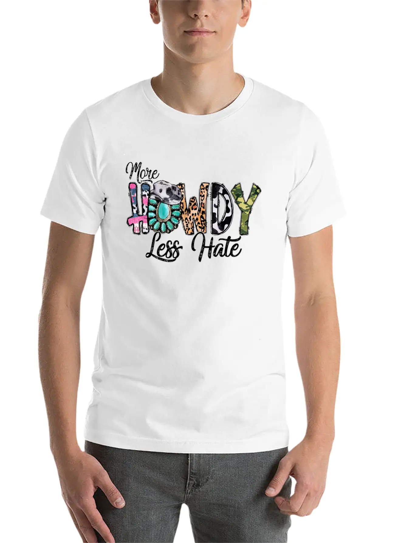 More Howdy Less Hate Casual Graphic T-Shirt – Simple And Comfortable Daily Wear