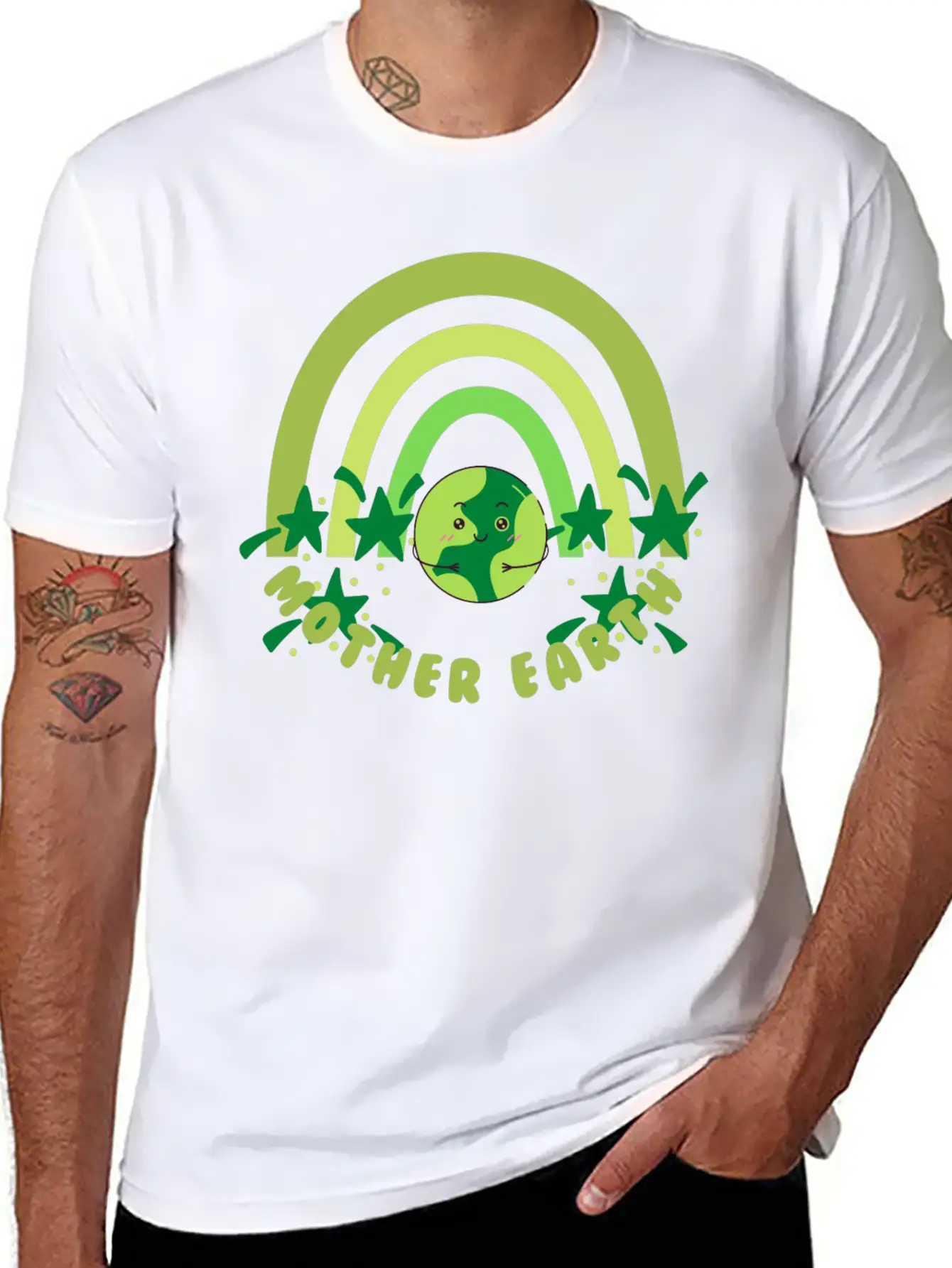 Mother Earth -green Earth- Earth Day Stylish Everyday T-Shirt – Unisex Basic Cotton Tee