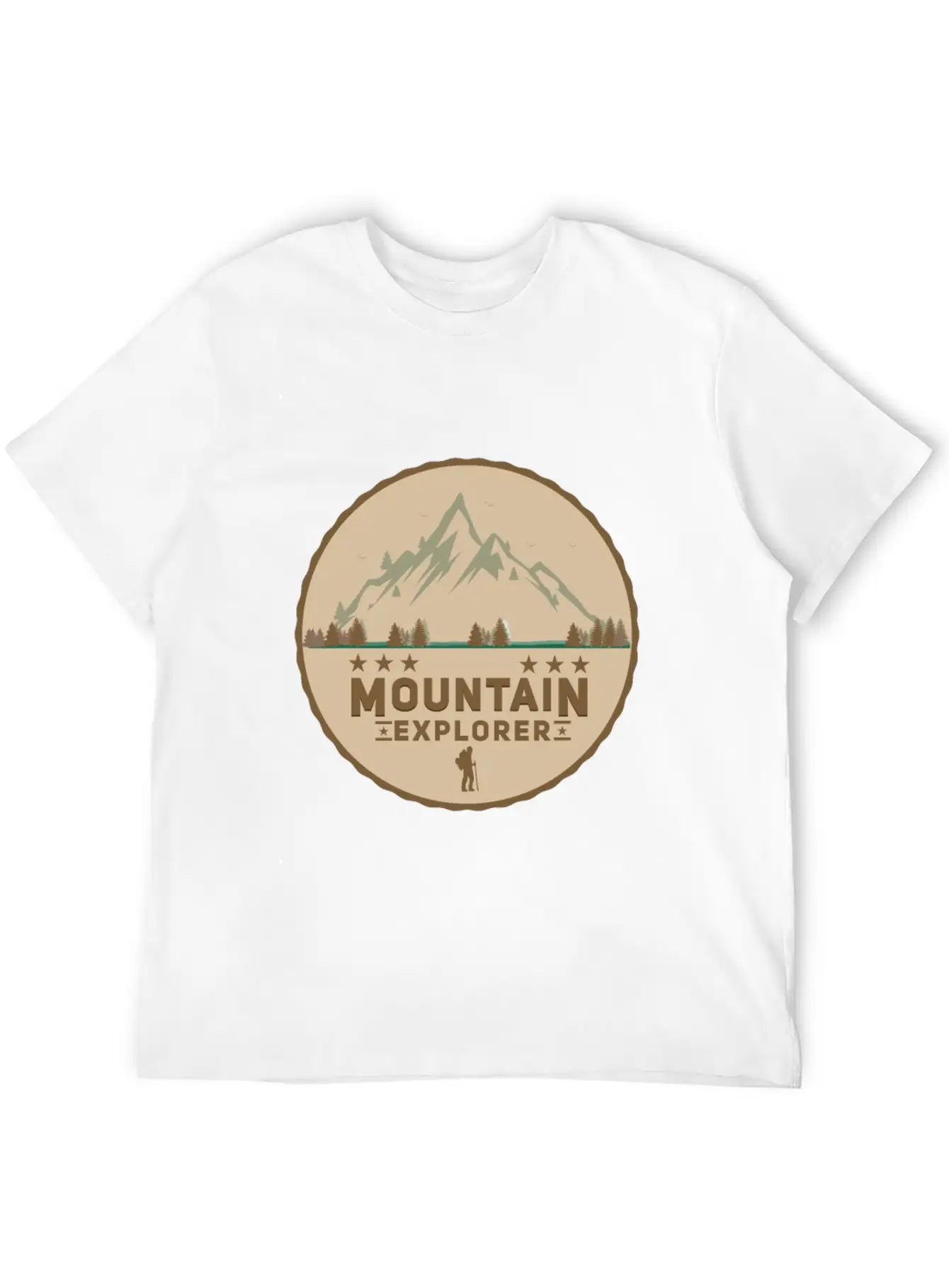 Mountain Explorer Symbol Gift Idea Hiker Hiking Stylish Everyday T-Shirt – Unisex Basic Cotton Tee