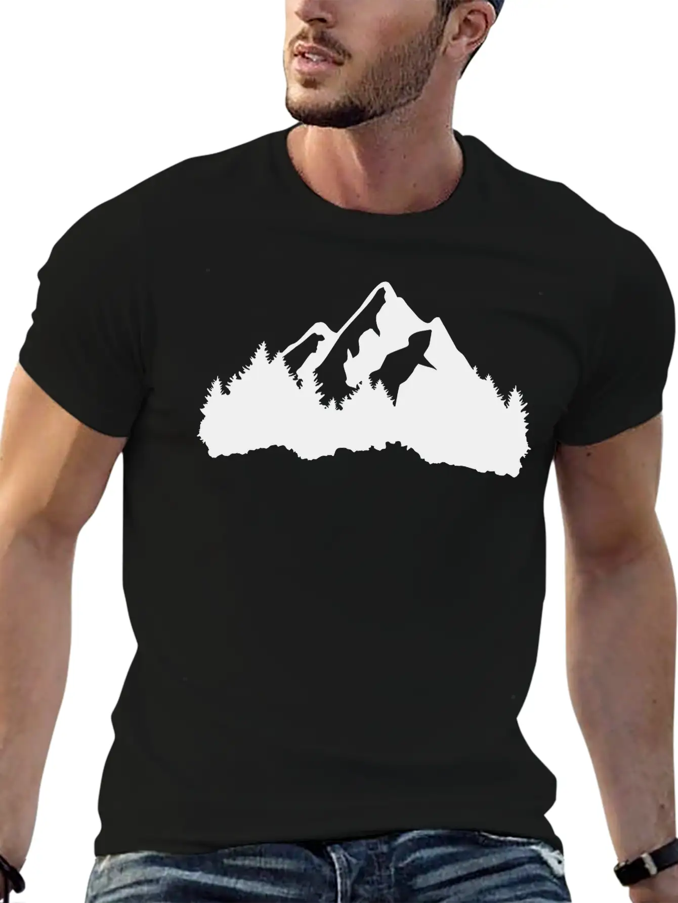 Mountains And Forest Relaxed Everyday Tee – Lightweight And Durable Cotton