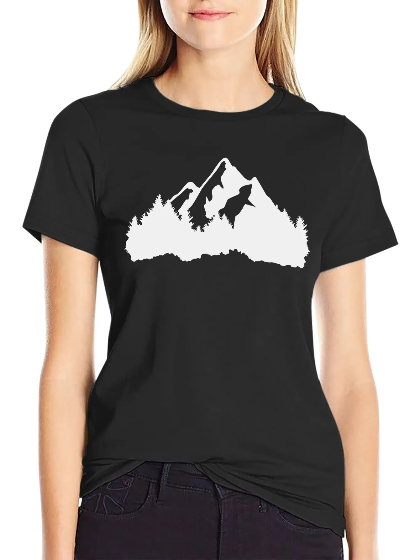 Mountains And Forest Relaxed Everyday Tee – Lightweight And Durable Cotton
