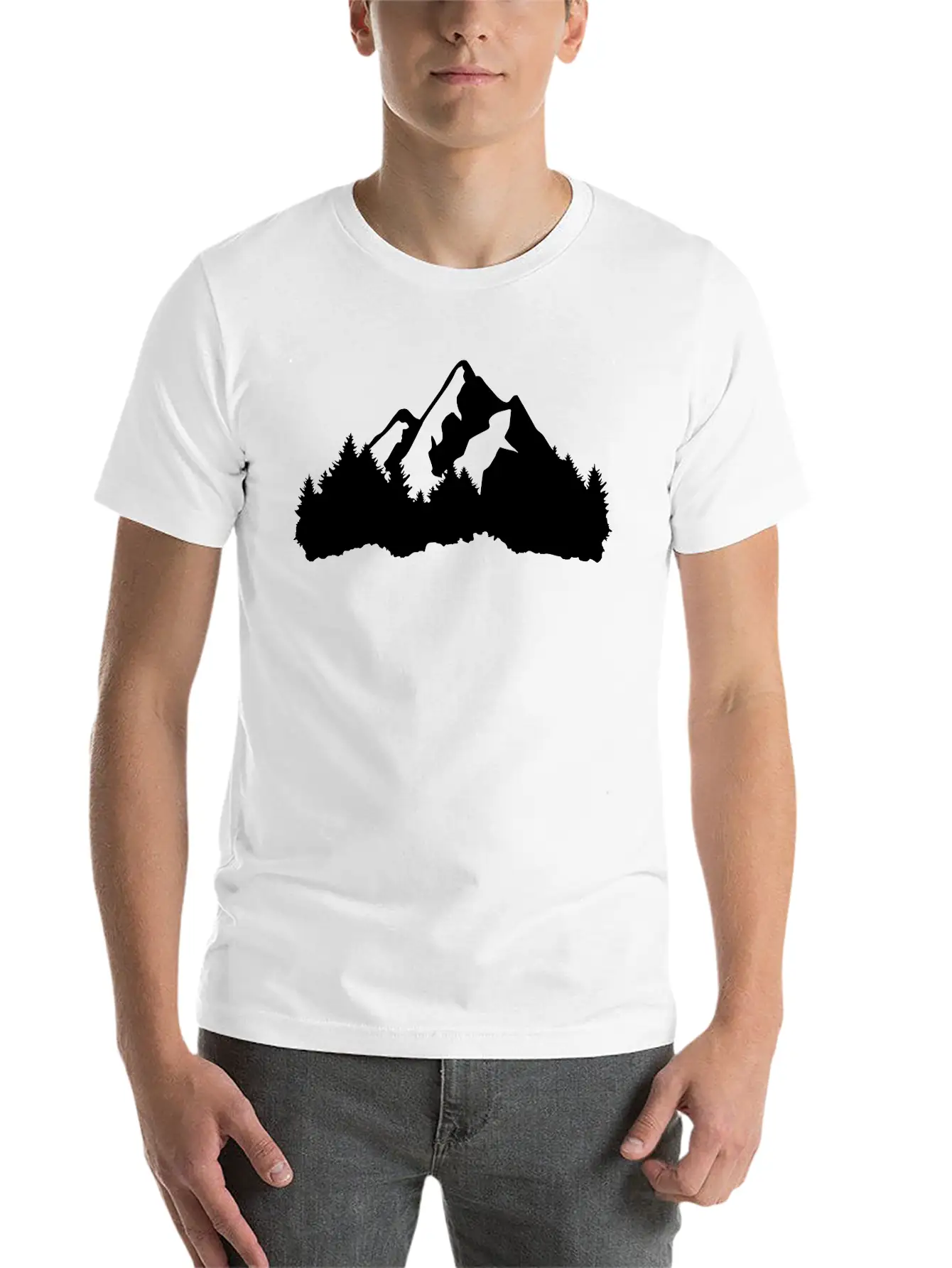 Mountains And Forest Relaxed Everyday Tee – Lightweight And Durable Cotton