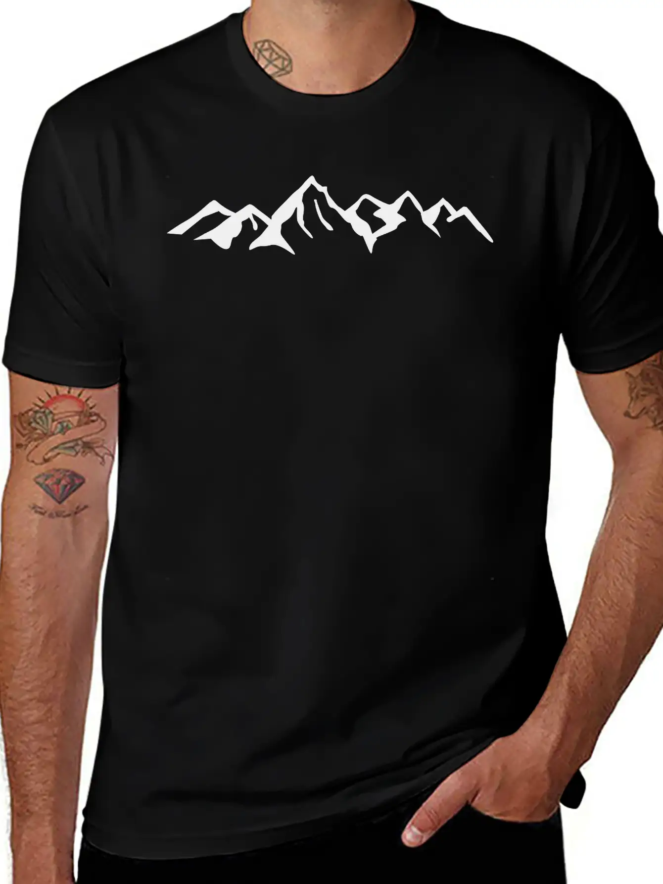 Mountains, Mountain, Glacier Stylish Everyday T-Shirt – Unisex Basic Cotton Tee