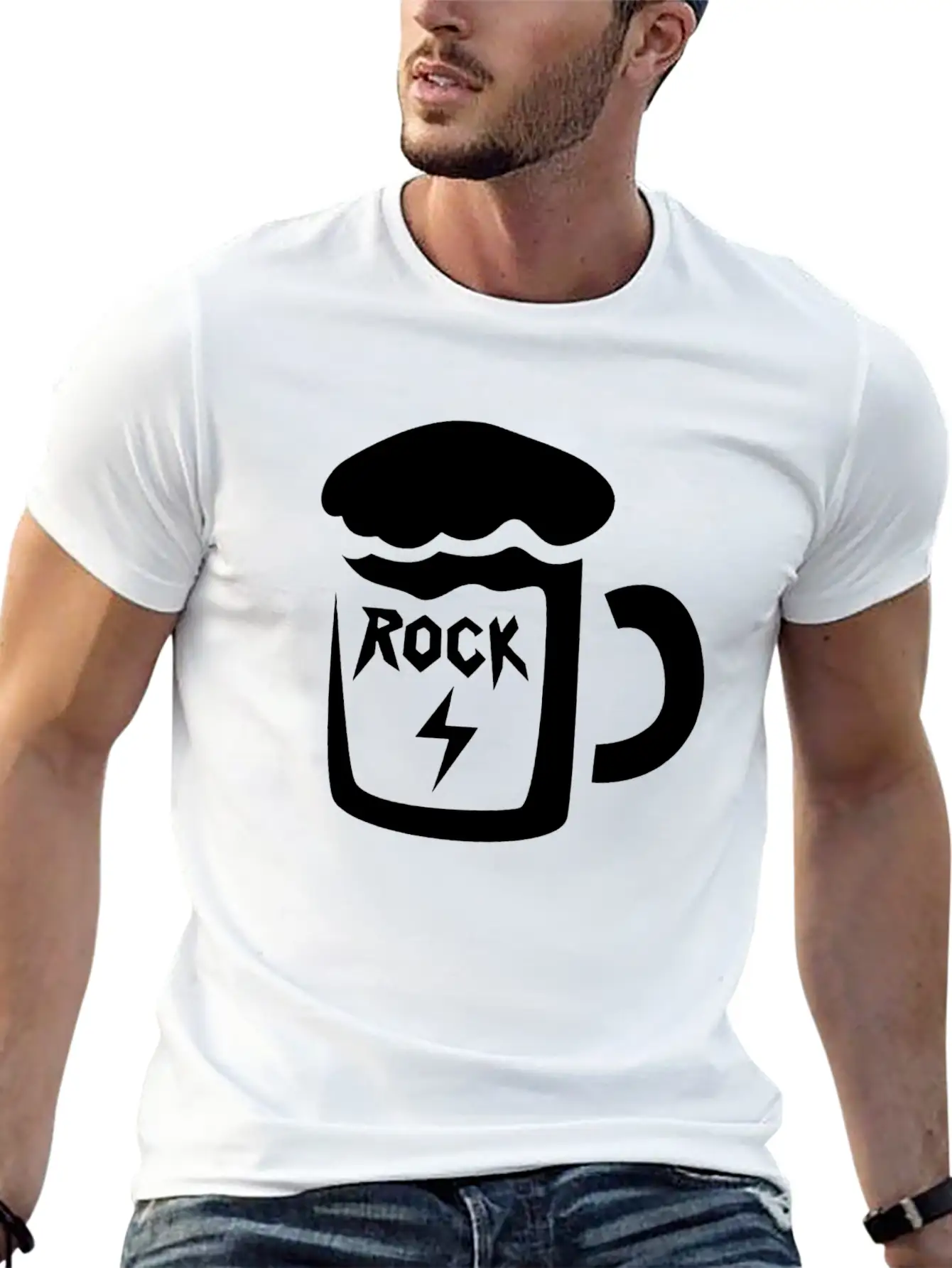 Mug With Rock Lettering Basic Graphic T-Shirt – Daily Comfort In Soft Cotton