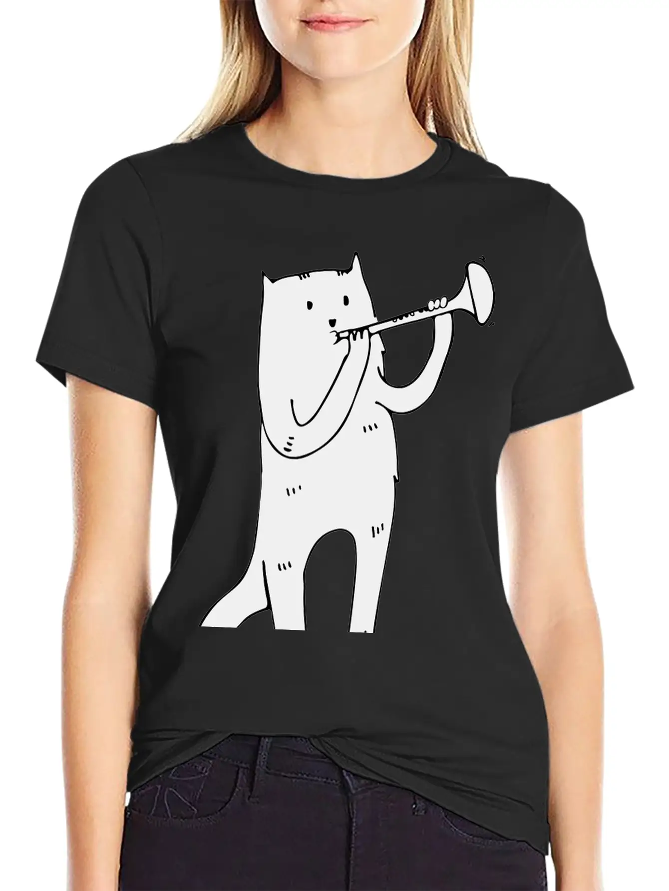 Music Cat Lightweight Cotton T-Shirt – Daily Comfort Graphic Shirt