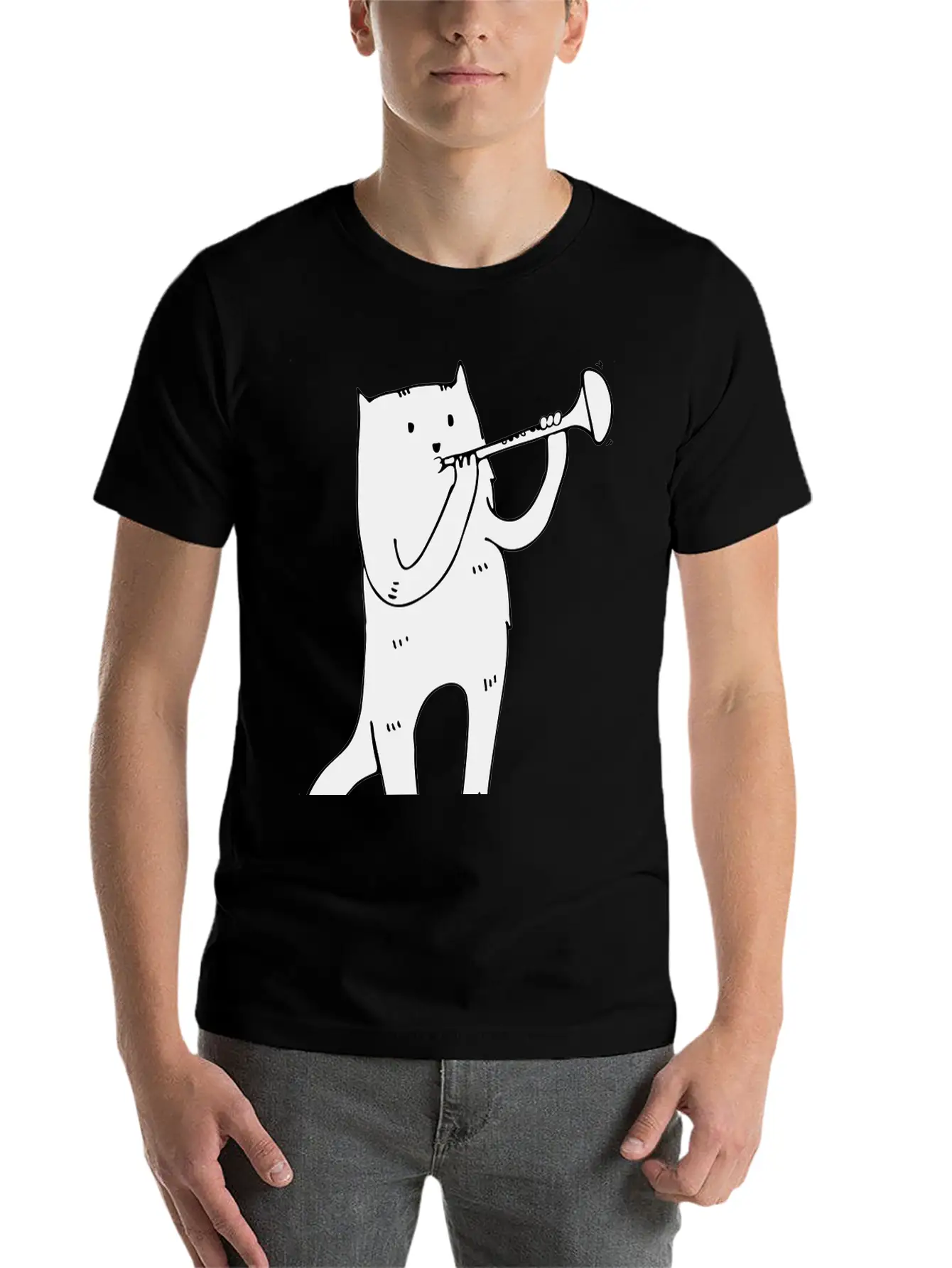 Music Cat Lightweight Cotton T-Shirt – Daily Comfort Graphic Shirt