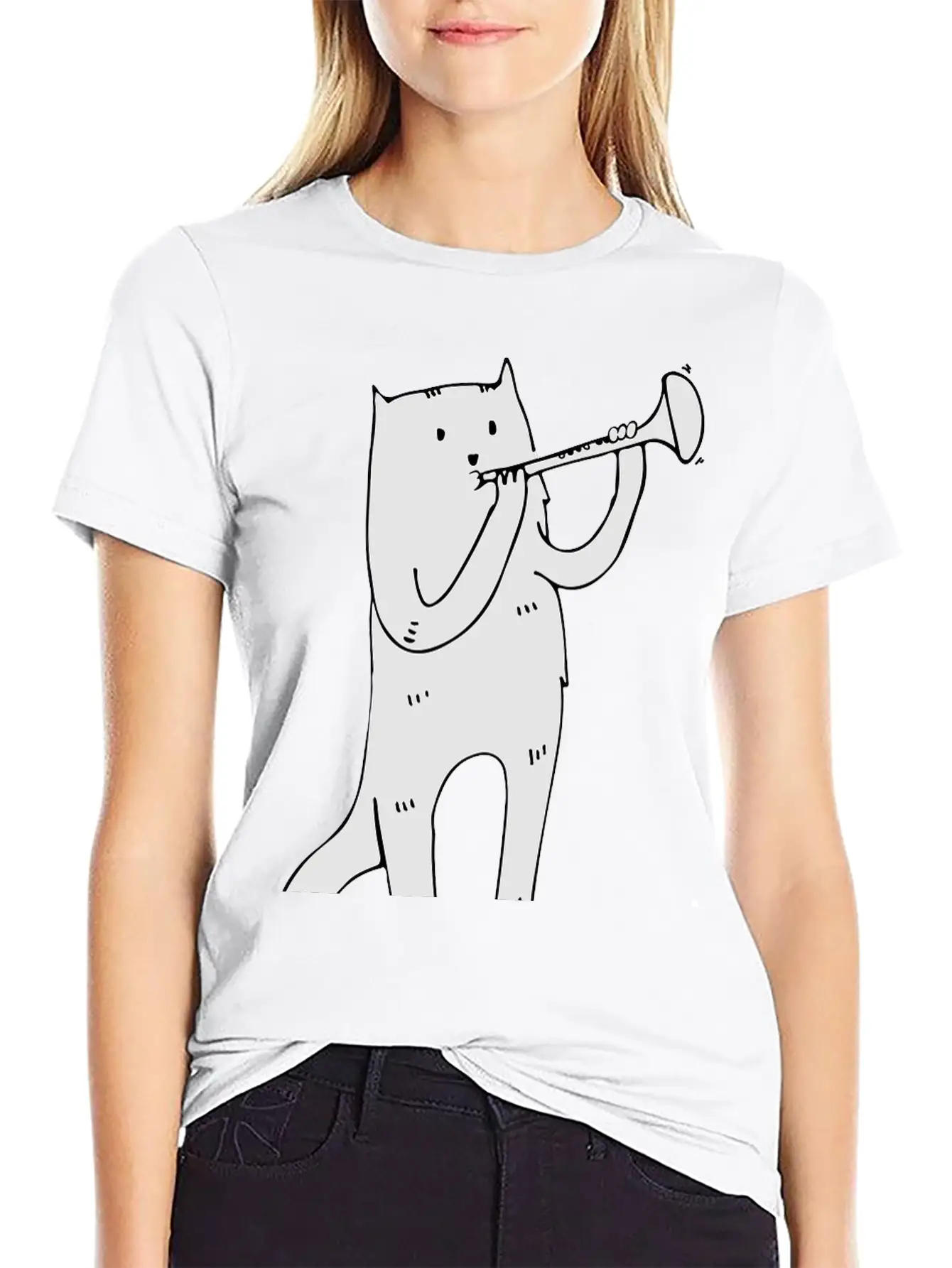 Music Cat Lightweight Cotton T-Shirt – Daily Comfort Graphic Shirt