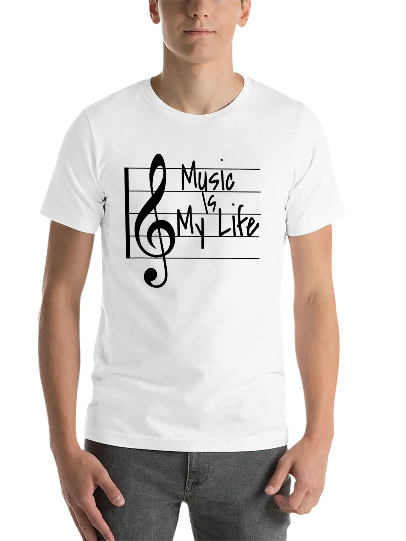 Music Is My Life Musical Note Stylish Everyday T-Shirt – Unisex Basic Cotton Tee