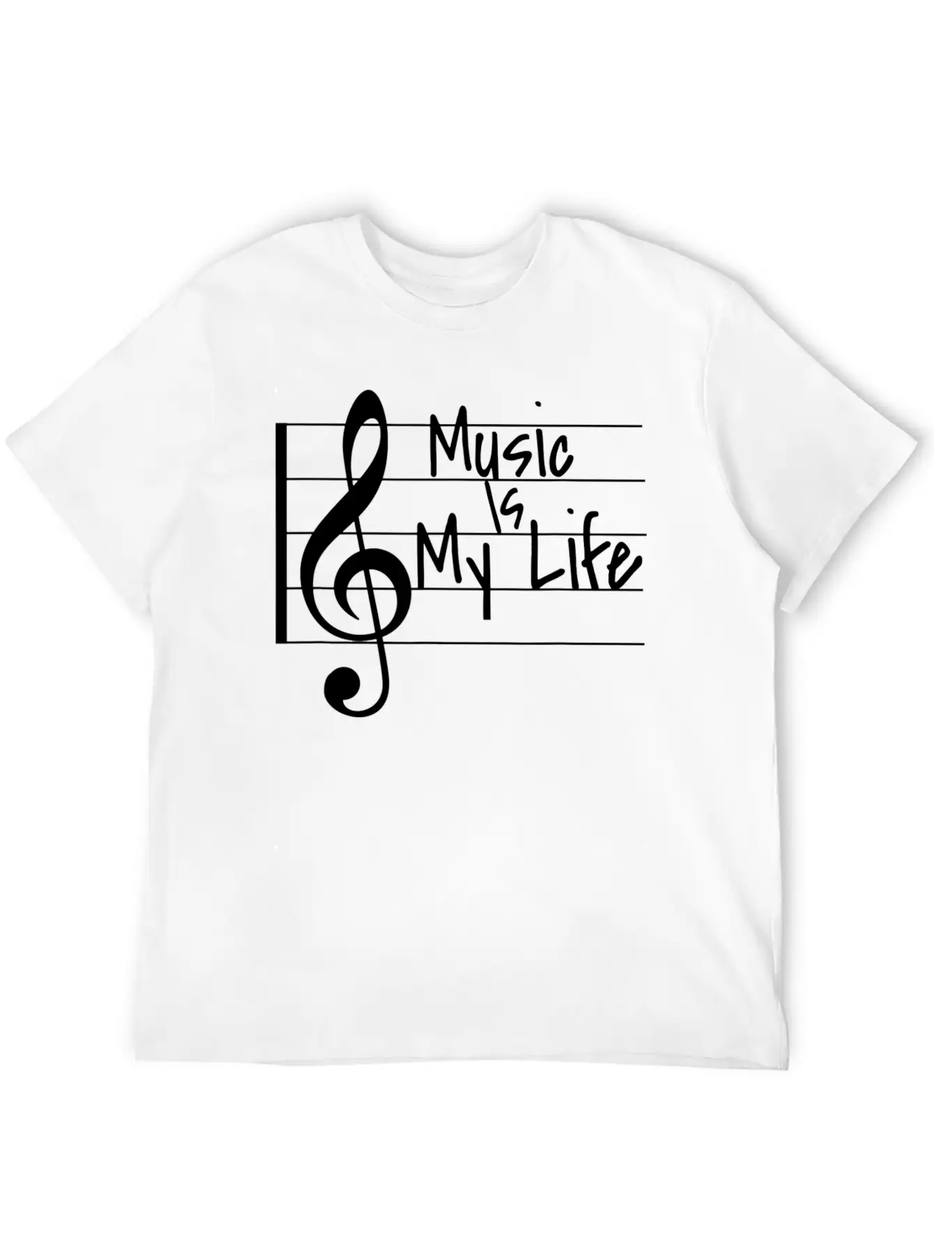Music Is My Life Musical Note Stylish Everyday T-Shirt – Unisex Basic Cotton Tee
