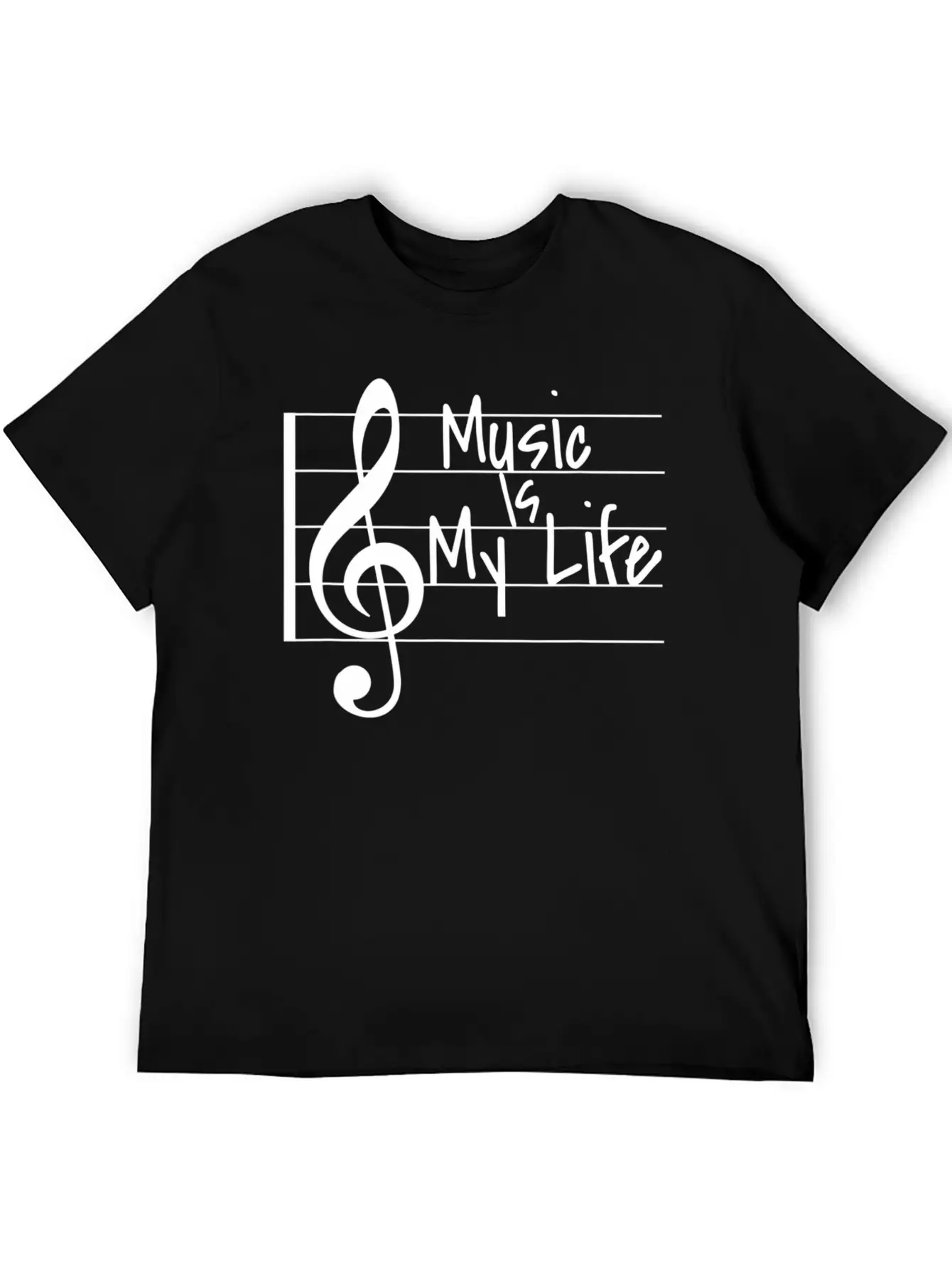 Music Is My Life Musical Note Stylish Everyday T-Shirt – Unisex Basic Cotton Tee