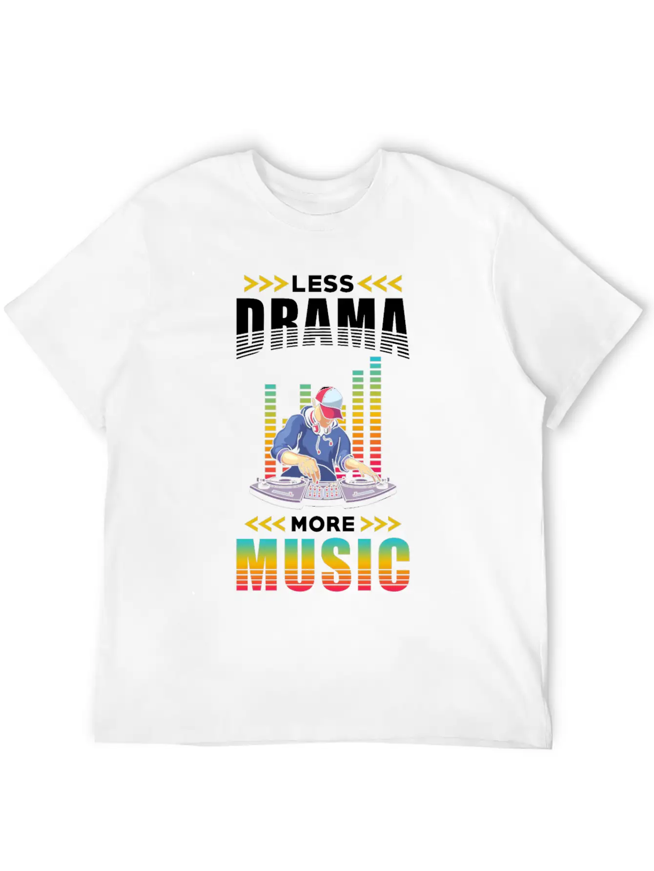 Music Less Drama More Music Stylish Everyday T-Shirt – Unisex Basic Cotton Tee