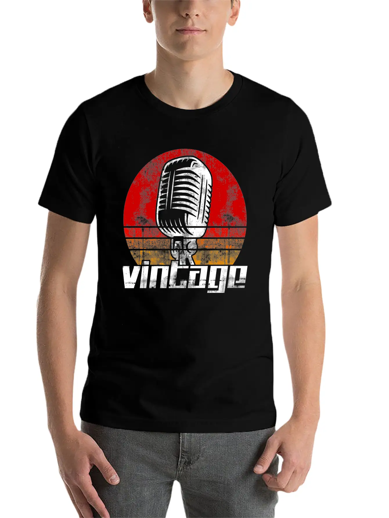 Music Microphone Stylish Everyday T-Shirt – Unisex Basic Cotton Tee