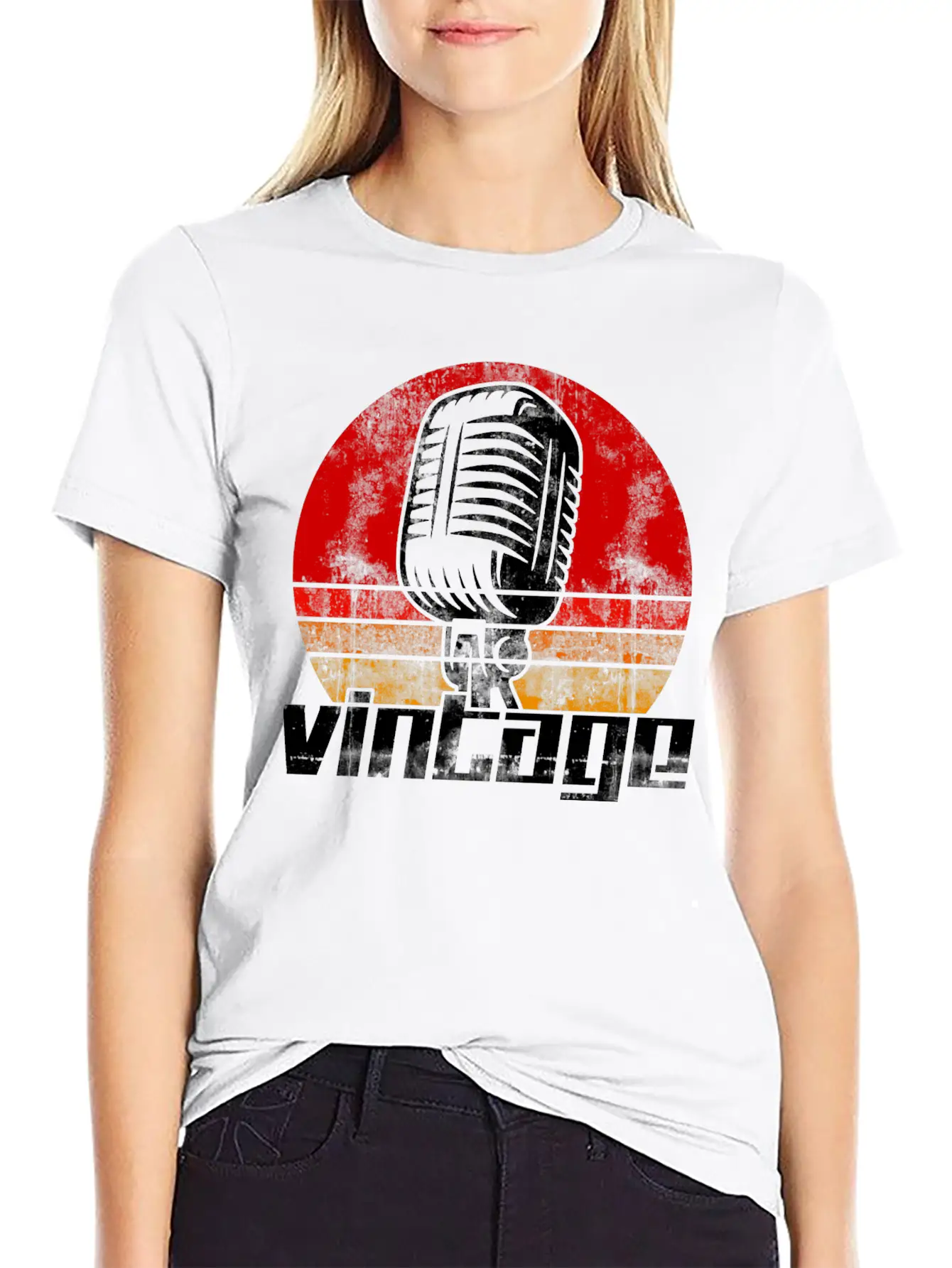 Music Microphone Stylish Everyday T-Shirt – Unisex Basic Cotton Tee