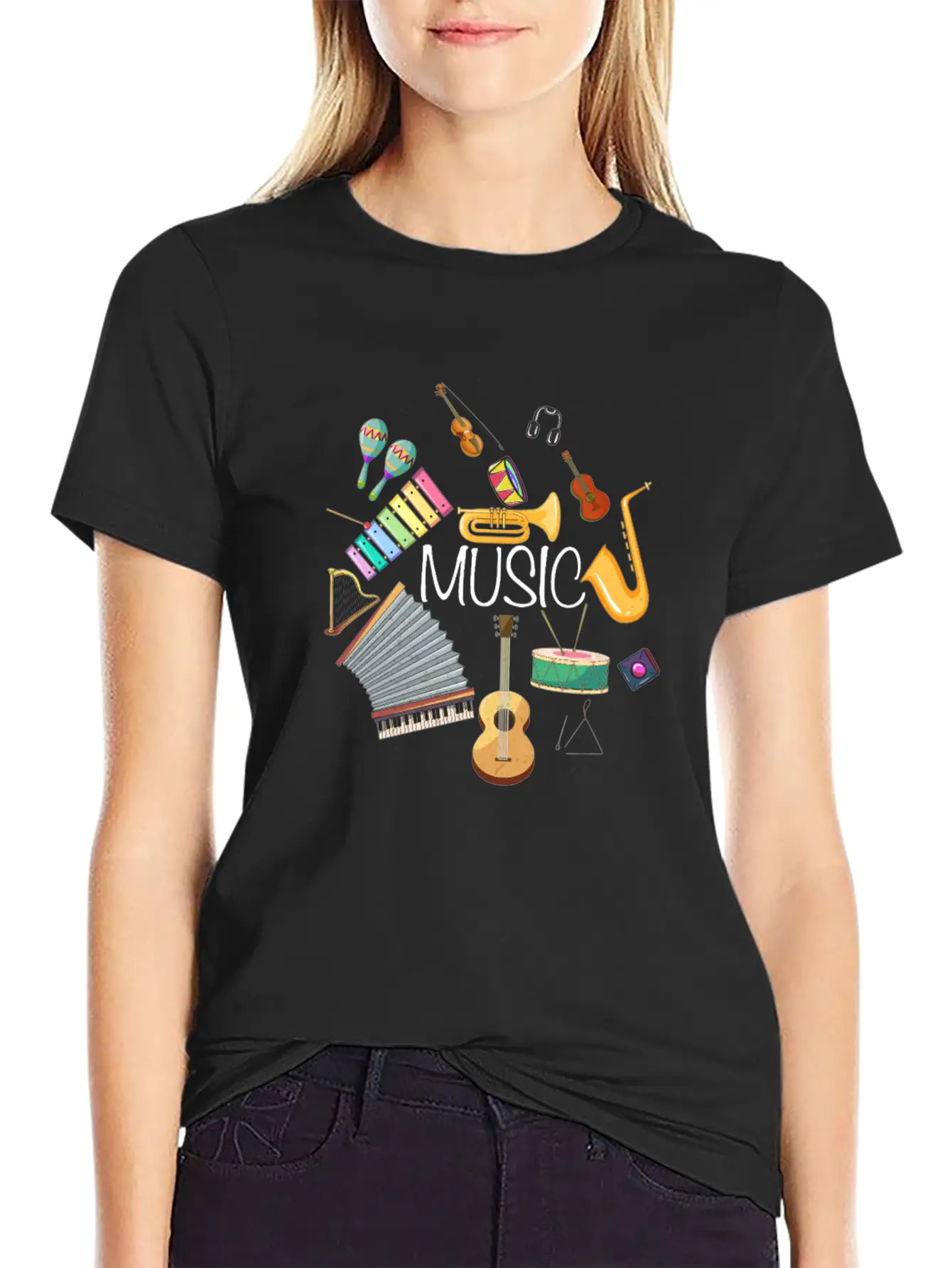 Music, Musical Instrument, Instrument, Musical, Gu Simple Everyday Graphic Tee – Lightweight Summer Wear