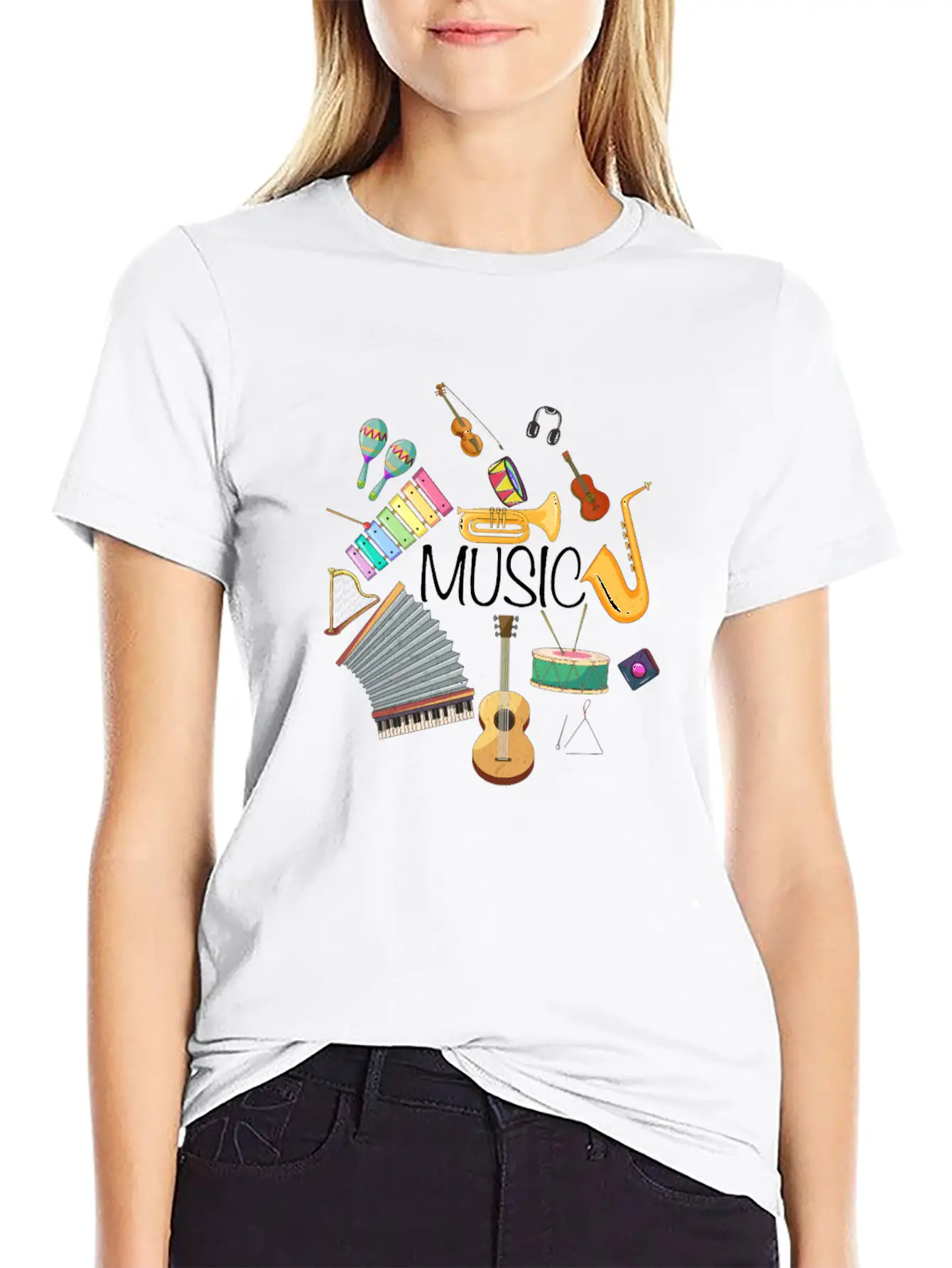 Music, Musical Instrument, Instrument, Musical, Gu Simple Everyday Graphic Tee – Lightweight Summer Wear