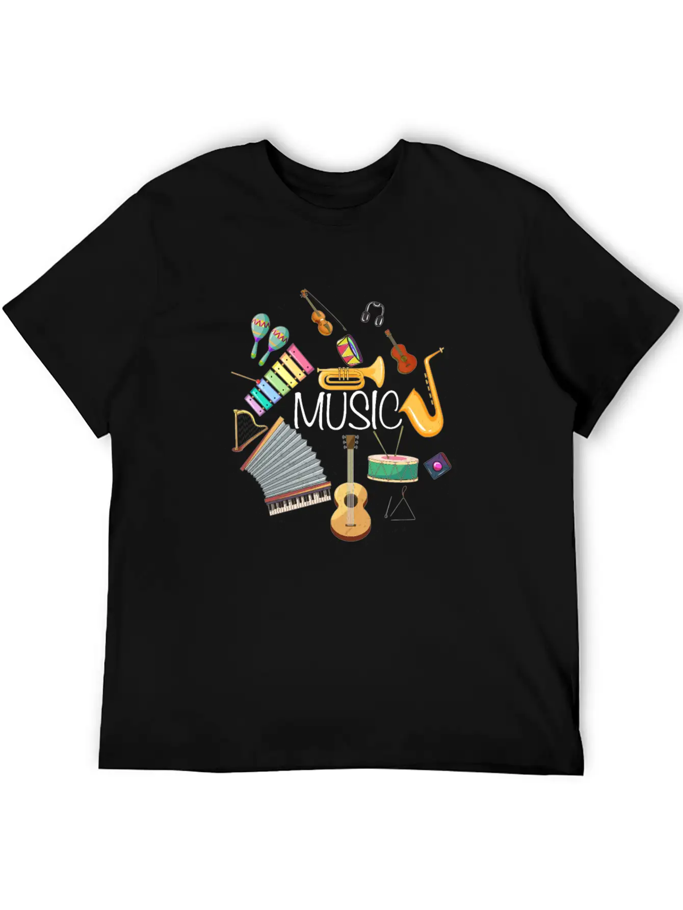 Music, Musical Instrument, Instrument, Musical, Gu Simple Everyday Graphic Tee – Lightweight Summer Wear