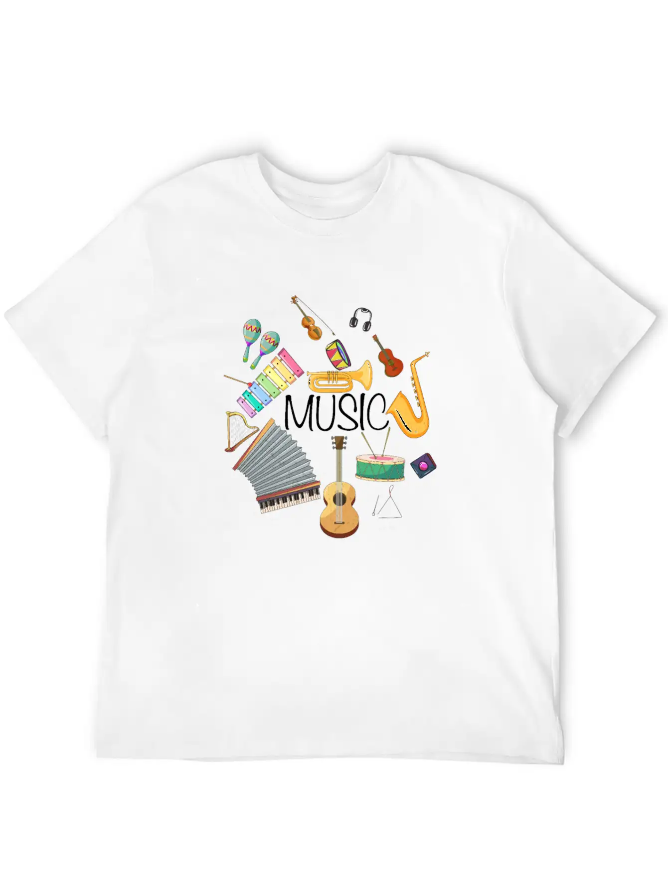 Music, Musical Instrument, Instrument, Musical, Gu Simple Everyday Graphic Tee – Lightweight Summer Wear