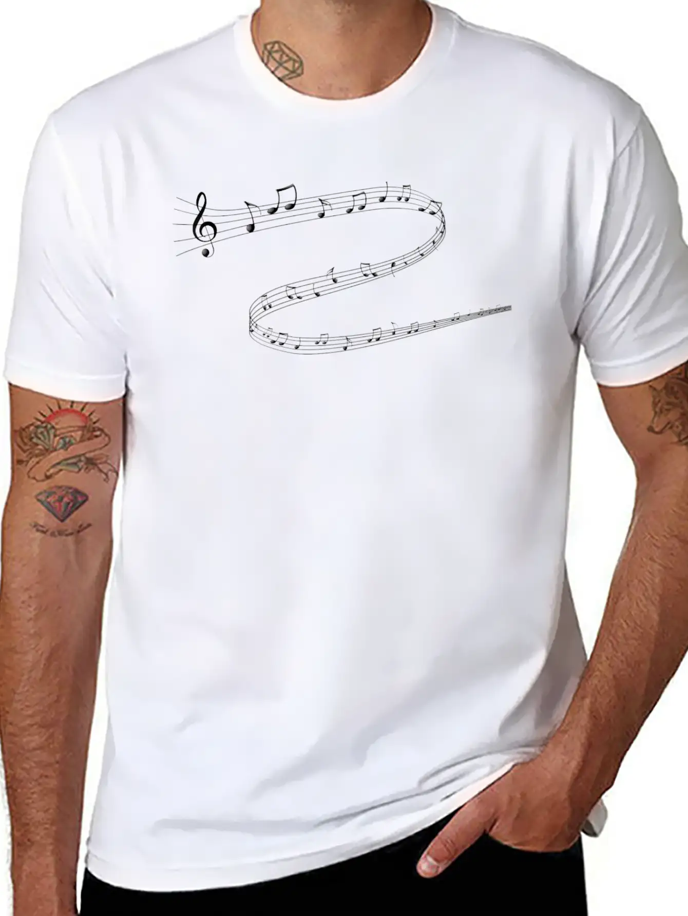 Musical Notes Classic Cotton Tee – Unisex Comfort For Any Season