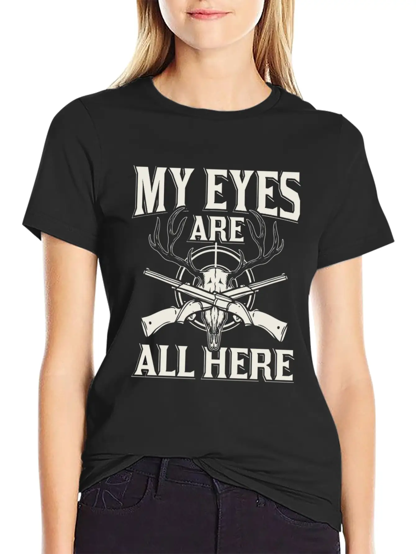 My Eyes Are All Here Classic Crew Neck Graphic Tee – Everyday Minimal Look
