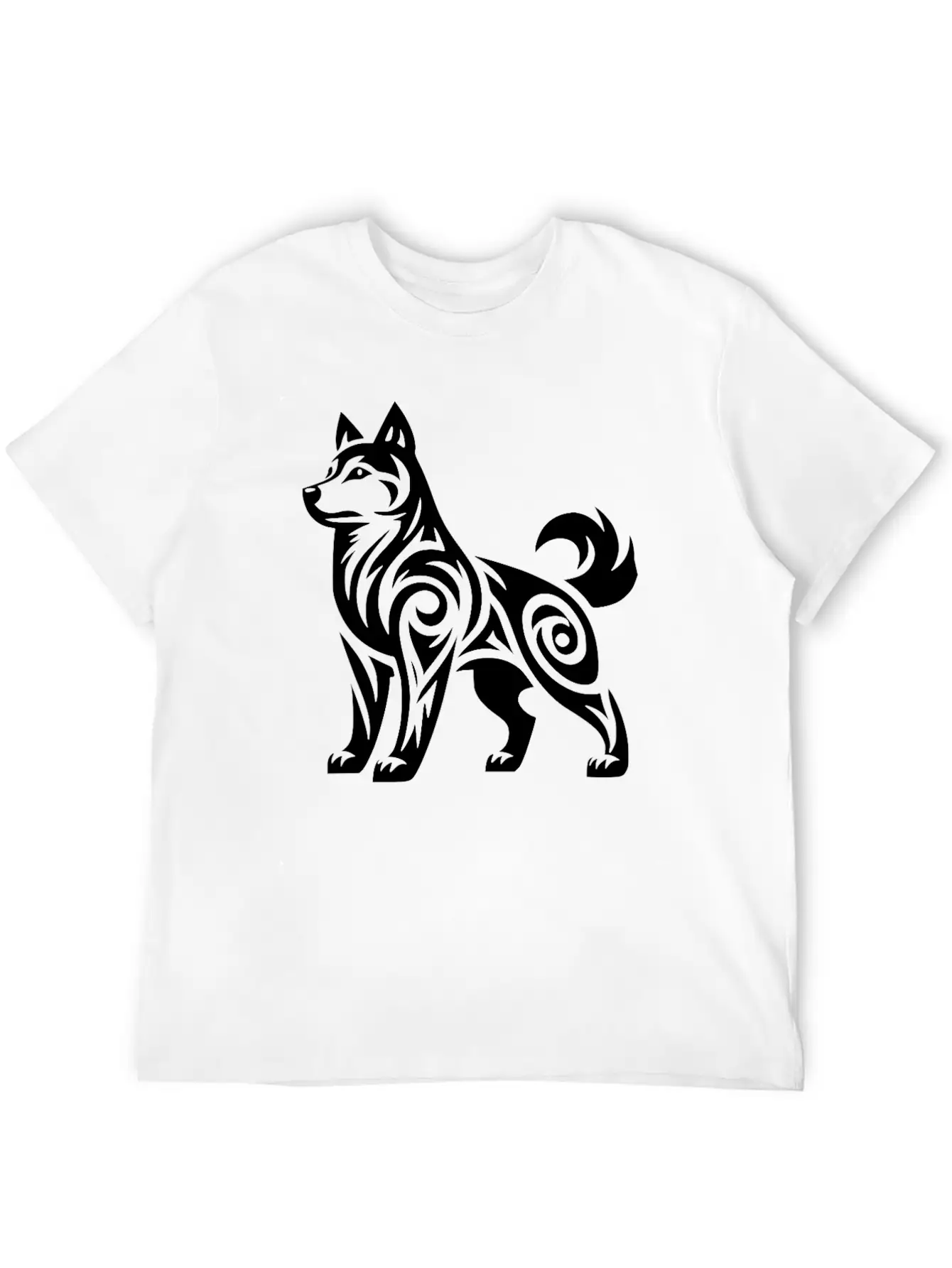 Mystical Powerful Tribal Husky Dog Stylish Everyday T-Shirt – Unisex Basic Cotton Tee