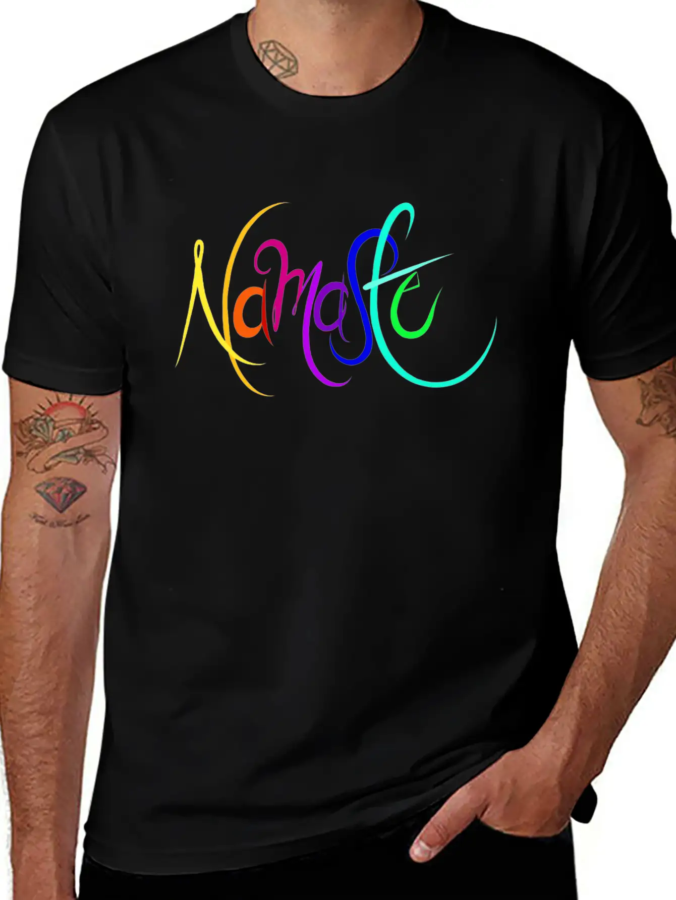 Namaste Rainbow Stylish Everyday T-Shirt – Unisex Basic Cotton Tee