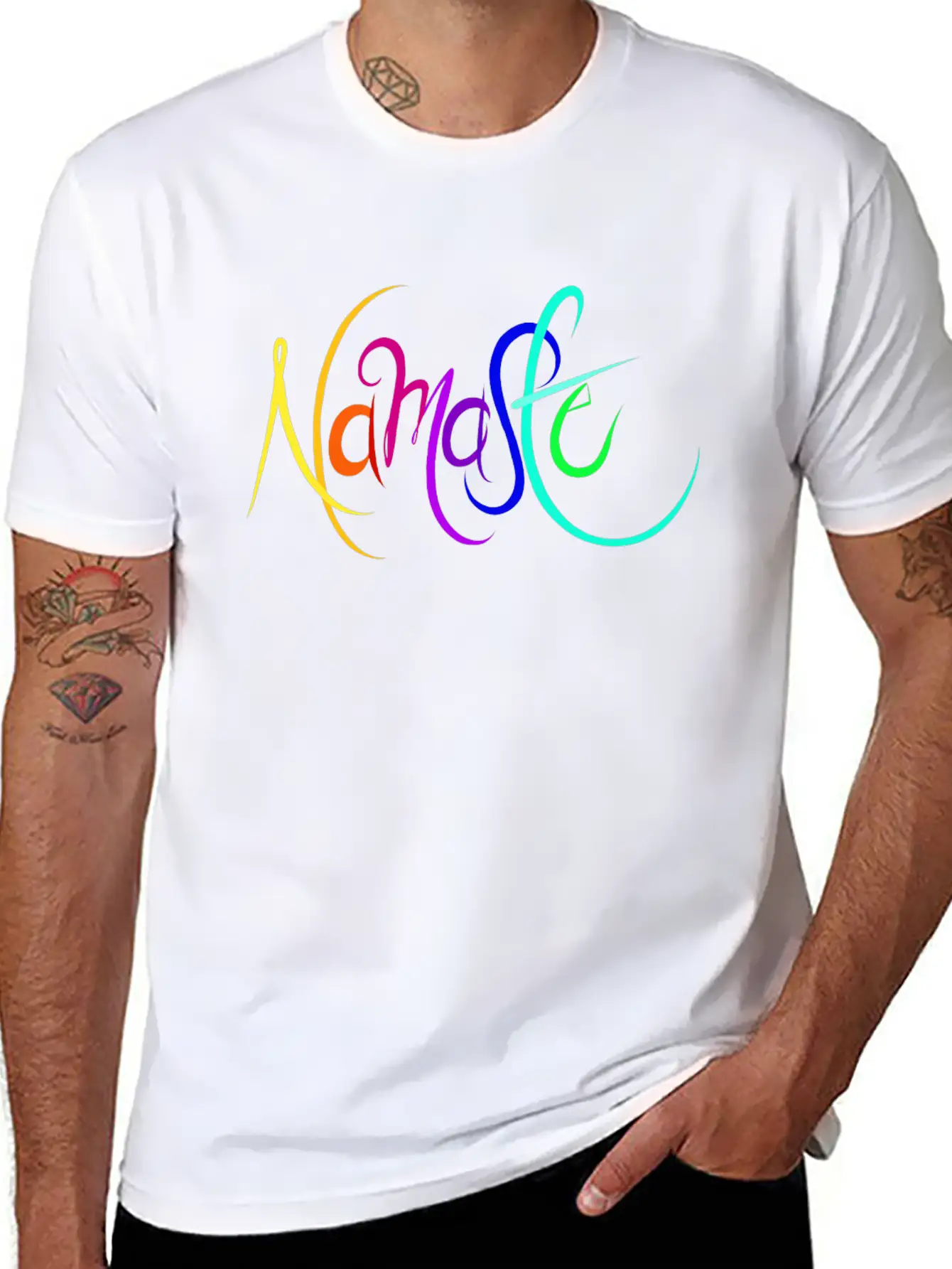 Namaste Rainbow Stylish Everyday T-Shirt – Unisex Basic Cotton Tee