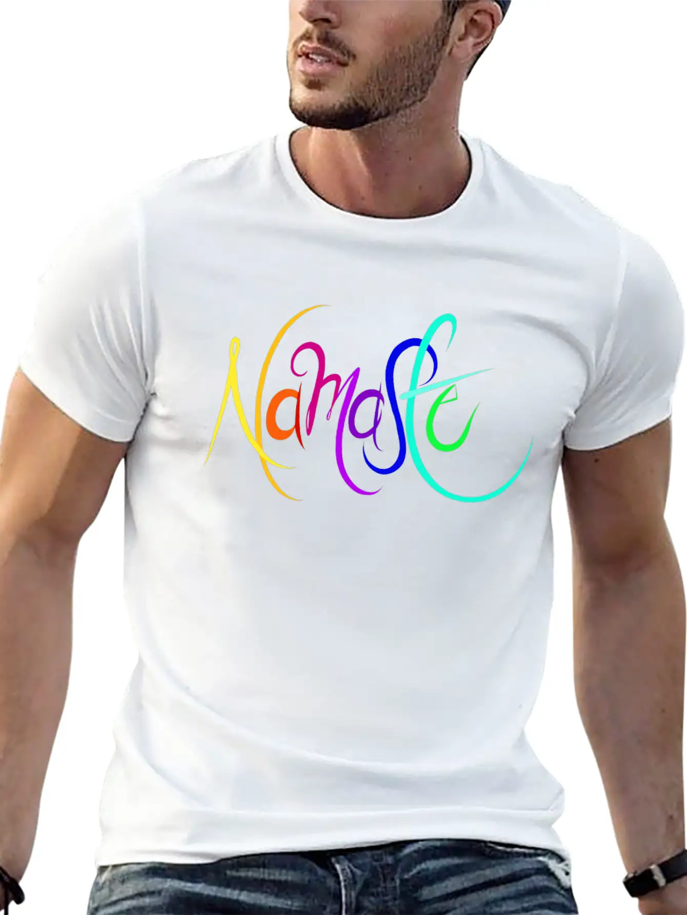 Namaste Rainbow Stylish Everyday T-Shirt – Unisex Basic Cotton Tee